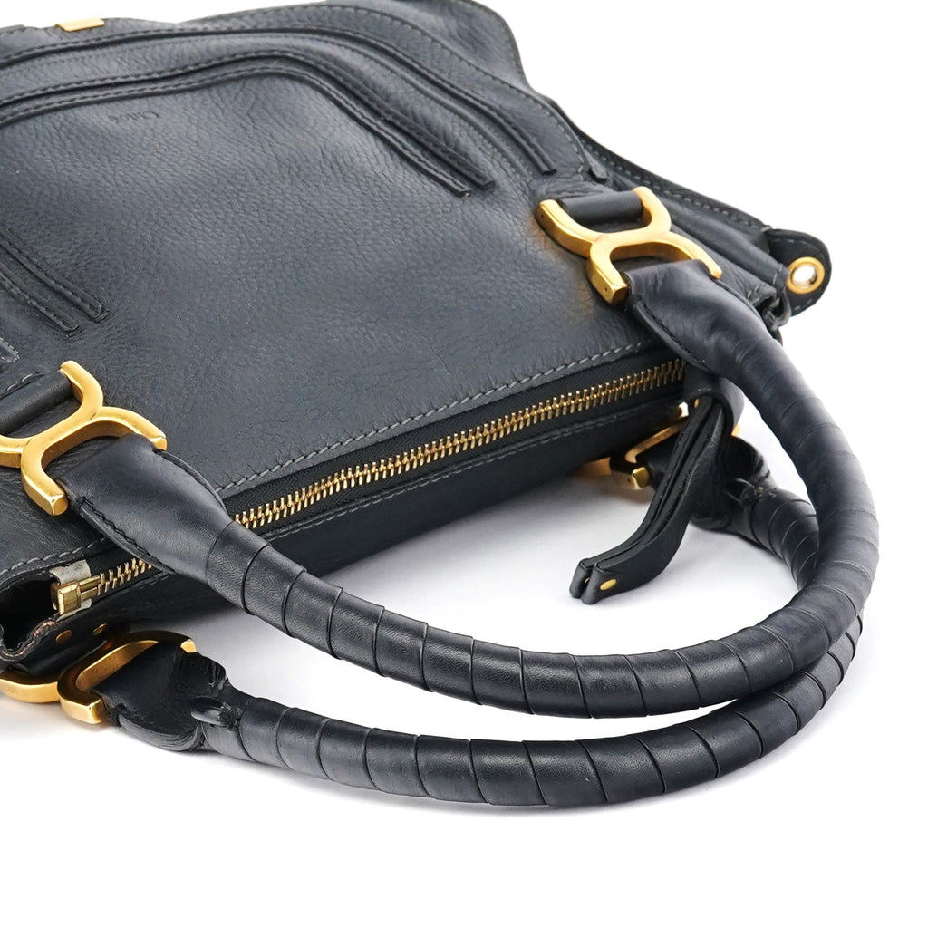Black Leather Marcie 2-Way Bag