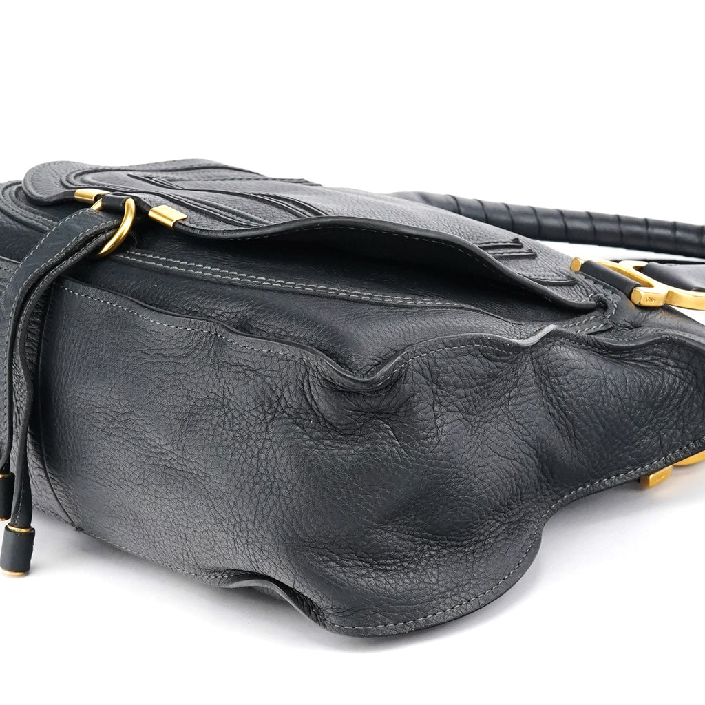 Black Leather Marcie 2-Way Bag