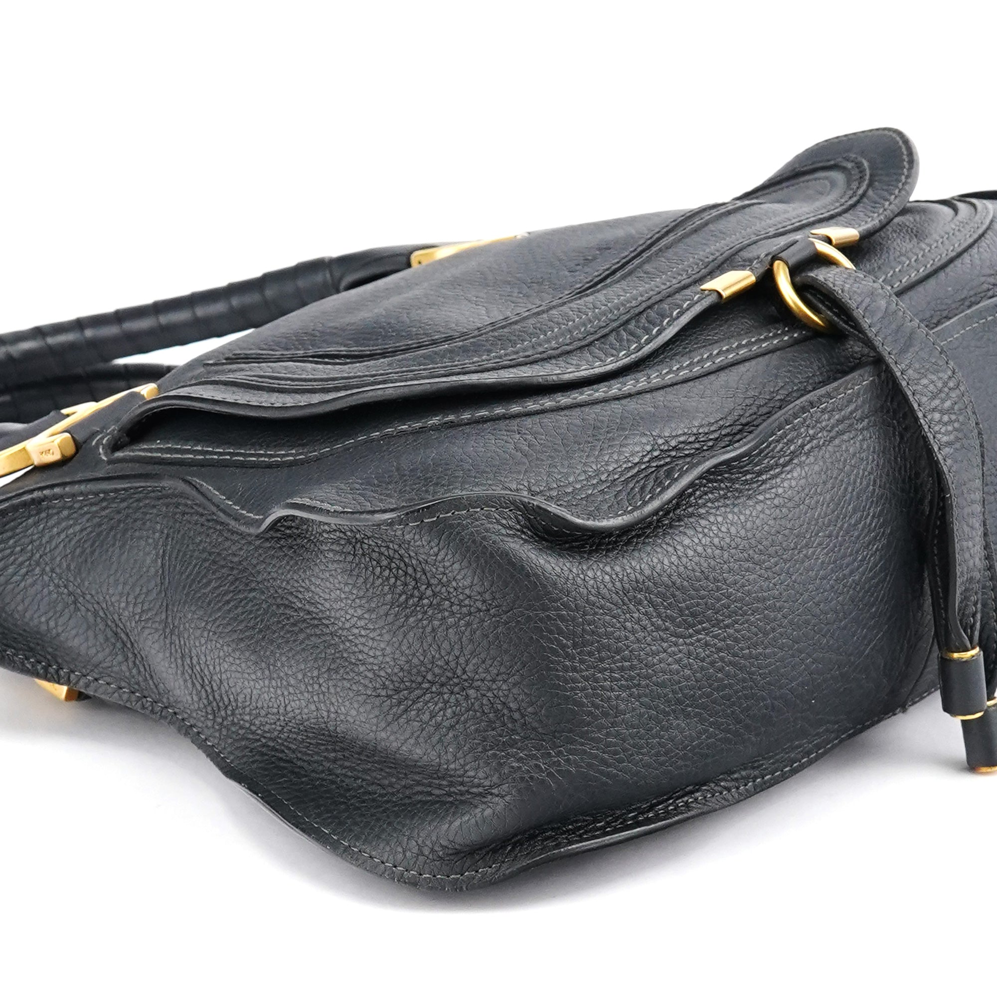 Black Leather Marcie 2-Way Bag