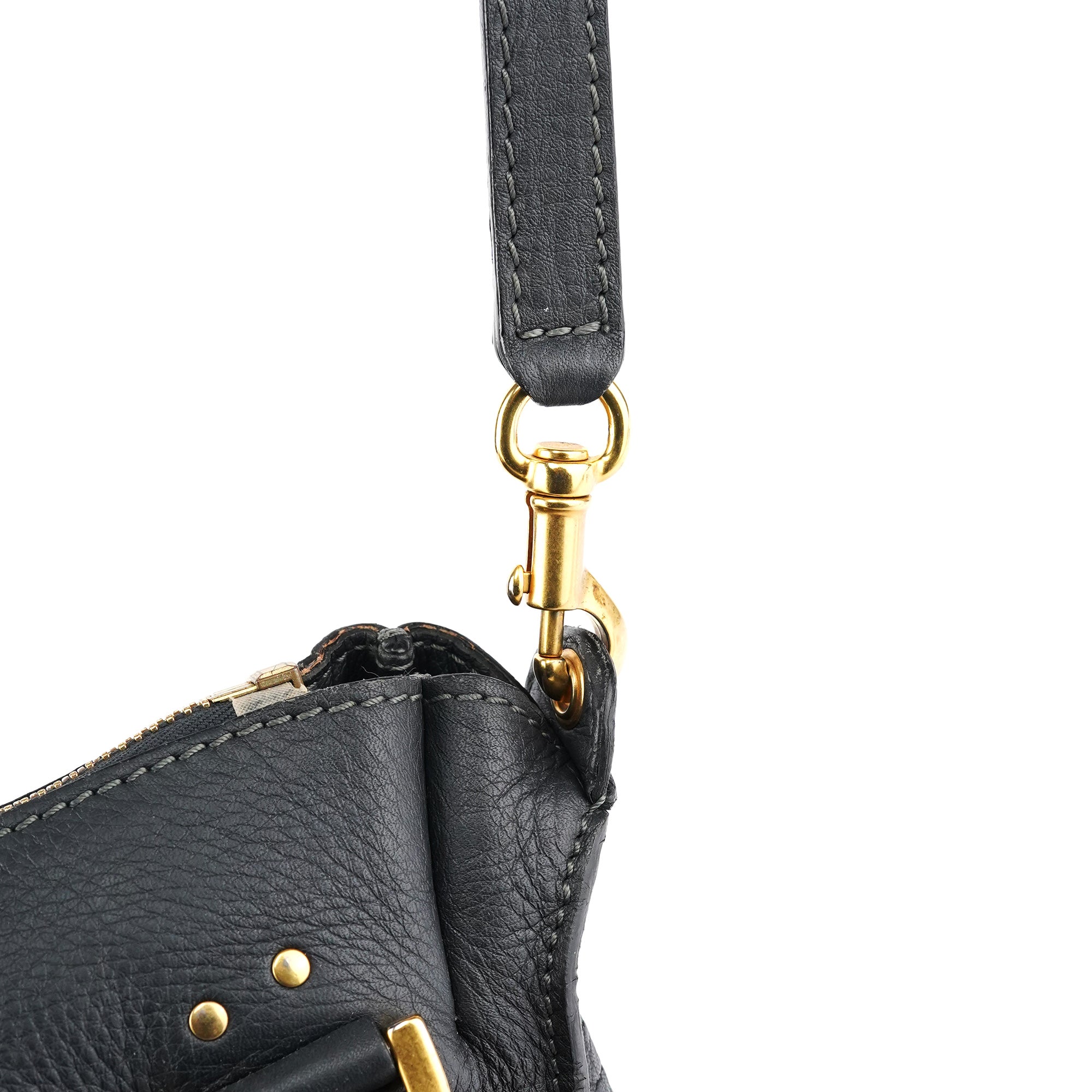 Black Leather Marcie 2-Way Bag