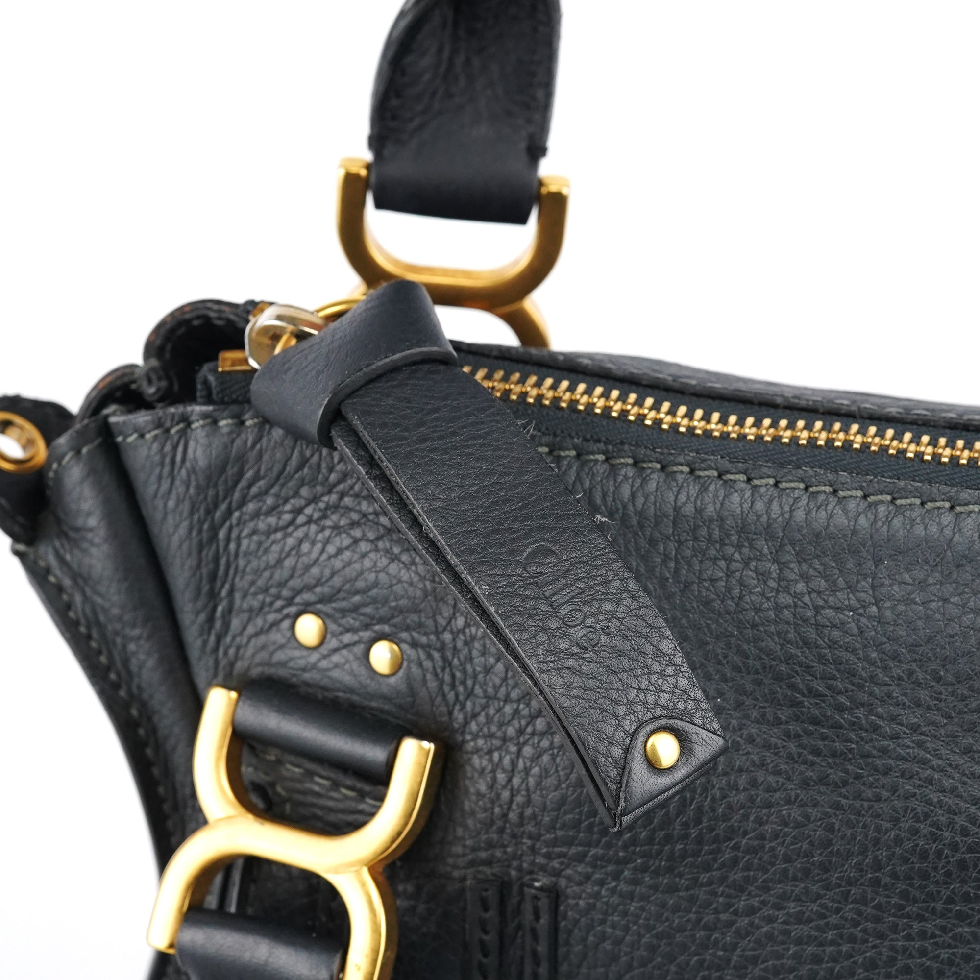 Black Leather Marcie 2-Way Bag