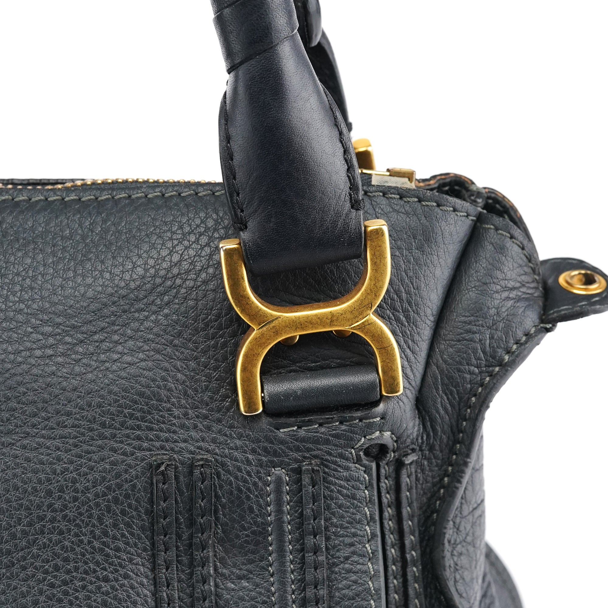 Black Leather Marcie 2-Way Bag