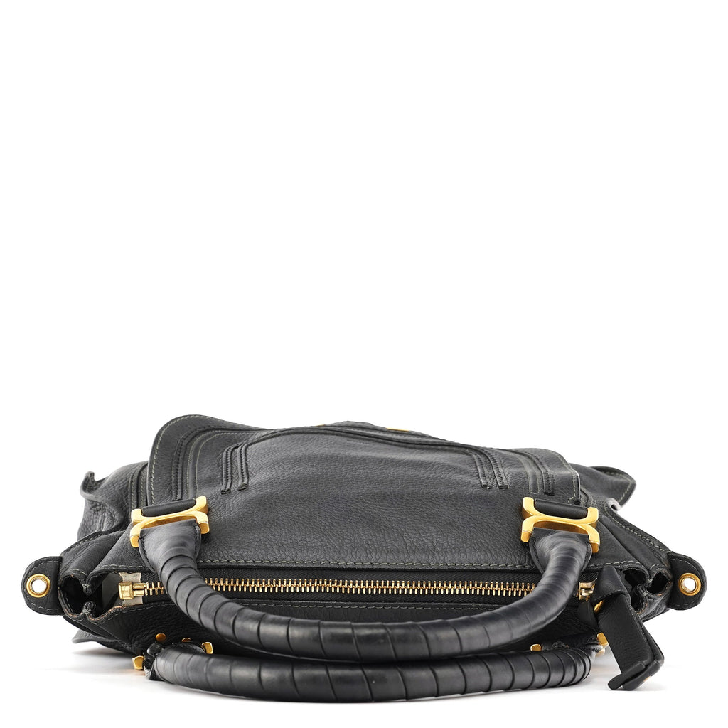 Black Leather Marcie 2-Way Bag