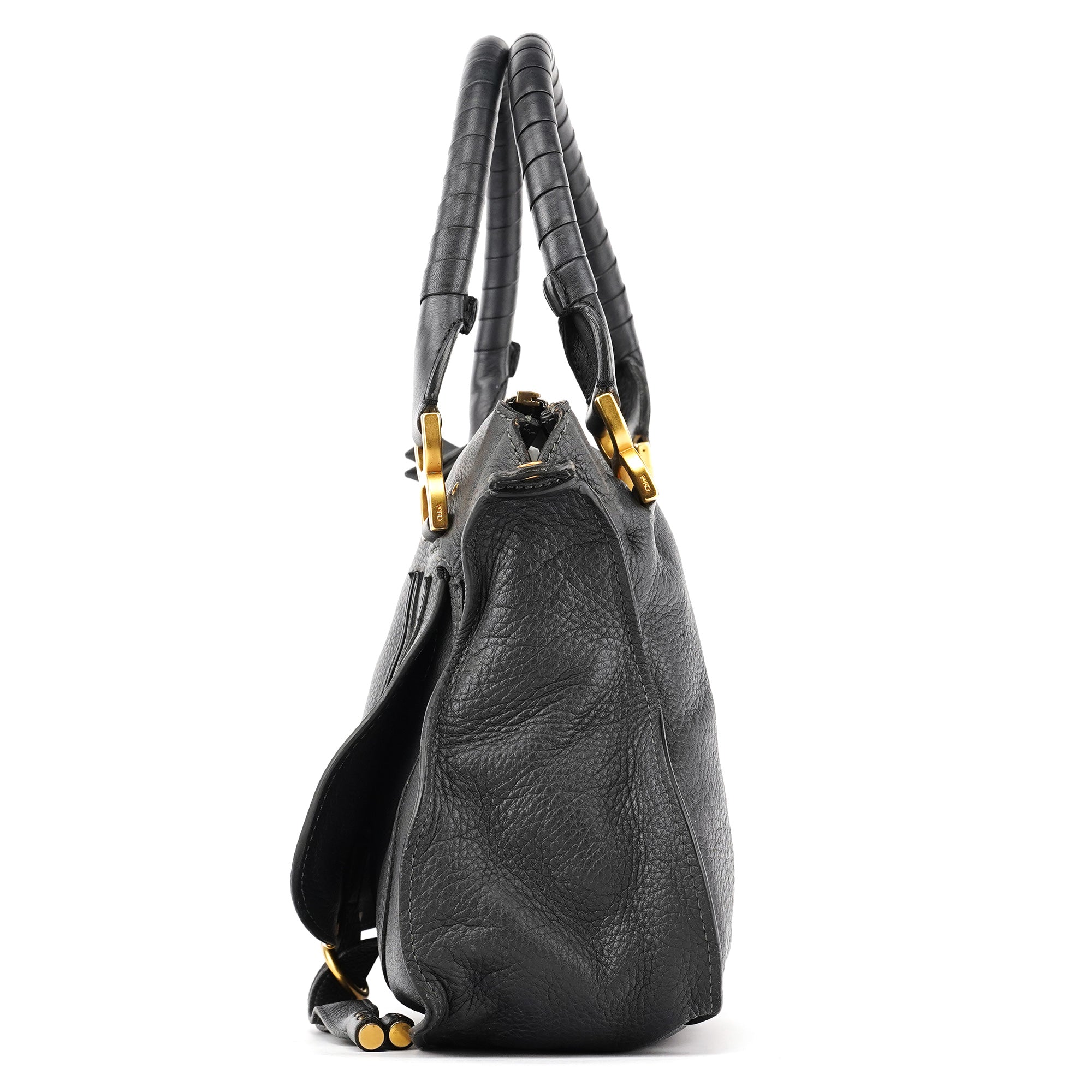 Black Leather Marcie 2-Way Bag