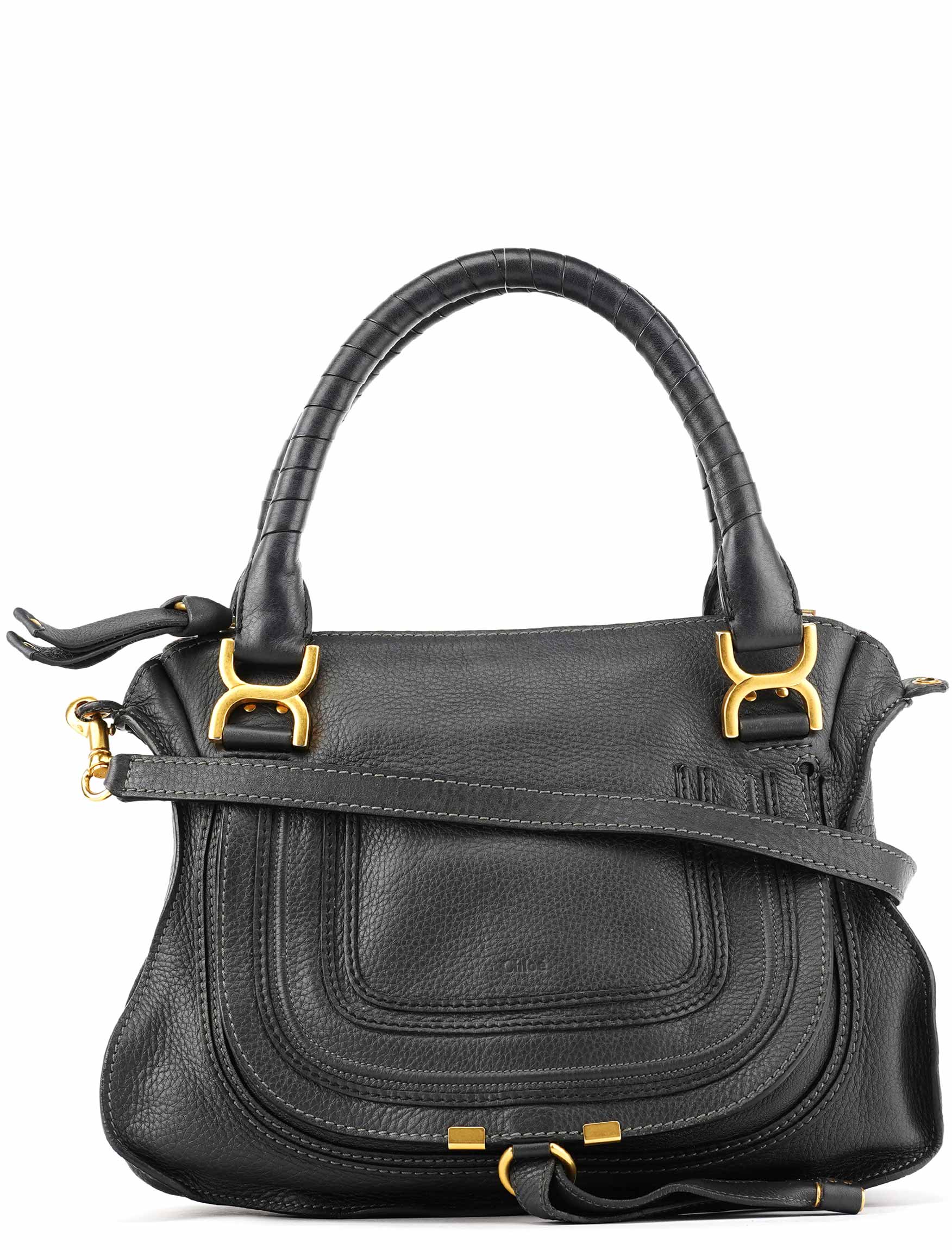 Black Leather Marcie 2-Way Bag