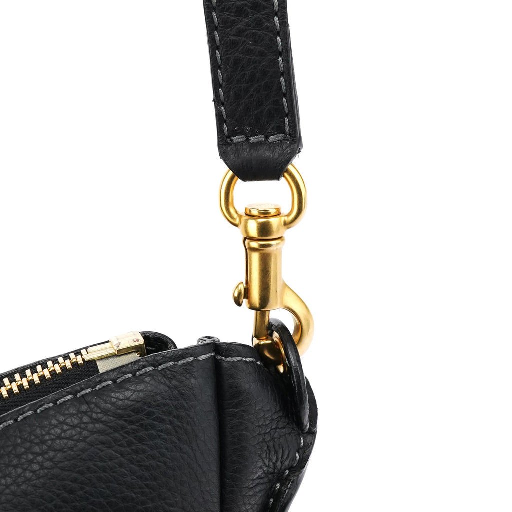 Black Leather Marcie 2-Way Bag