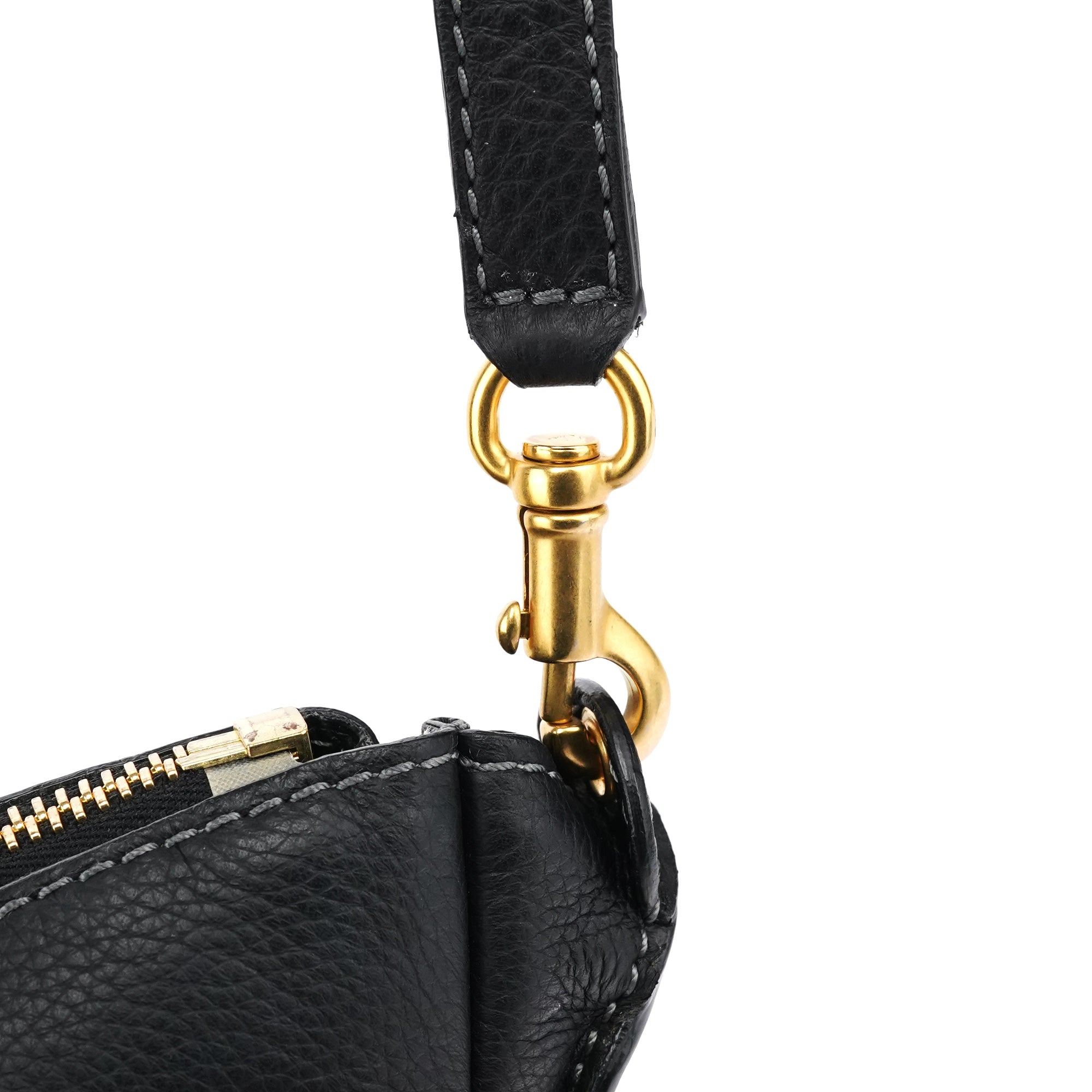 Black Leather Marcie 2-Way Bag