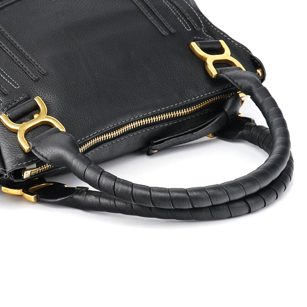 Black Leather Marcie 2-Way Bag