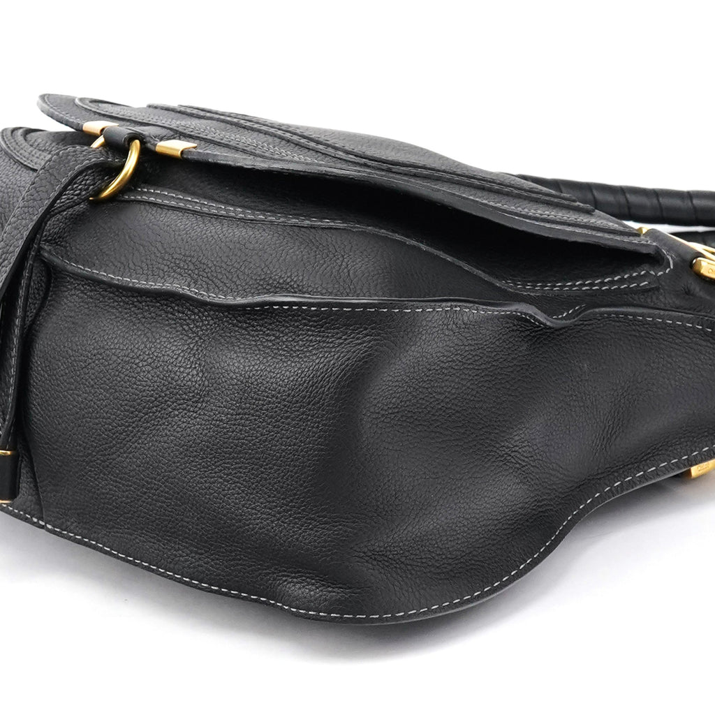 Black Leather Marcie 2-Way Bag