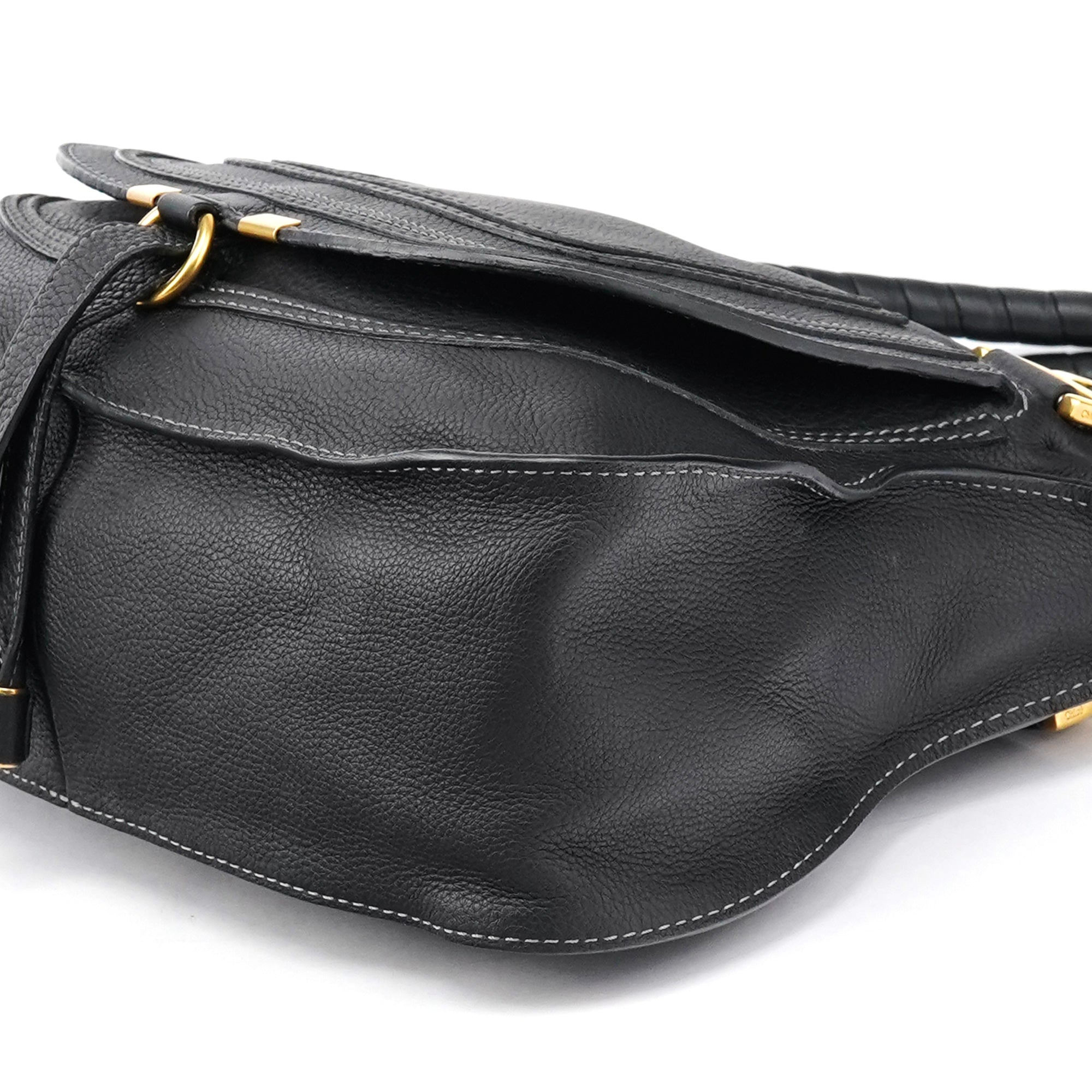 Black Leather Marcie 2-Way Bag