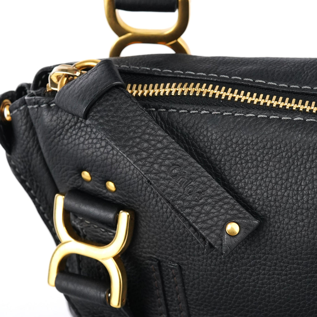 Black Leather Marcie 2-Way Bag