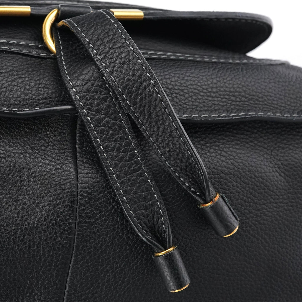 Black Leather Marcie 2-Way Bag