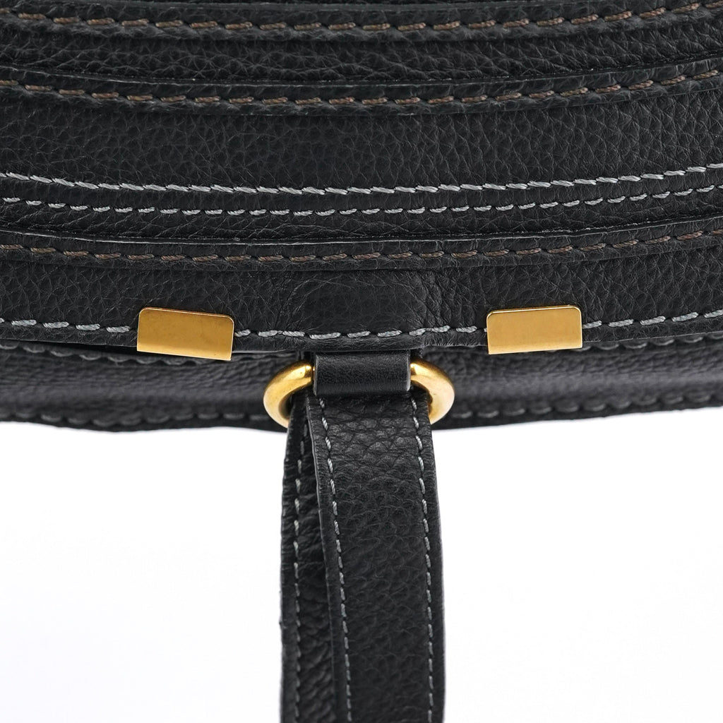 Black Leather Marcie 2-Way Bag