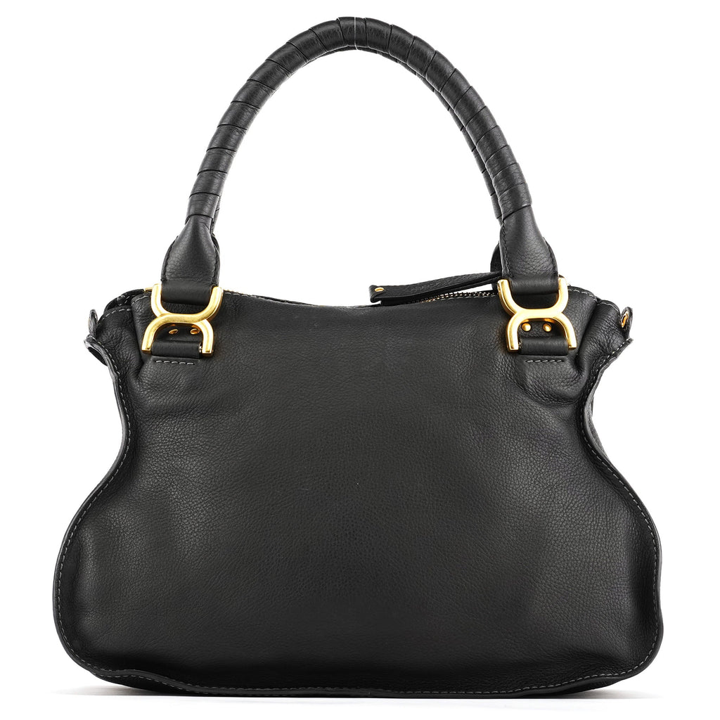 Black Leather Marcie 2-Way Bag
