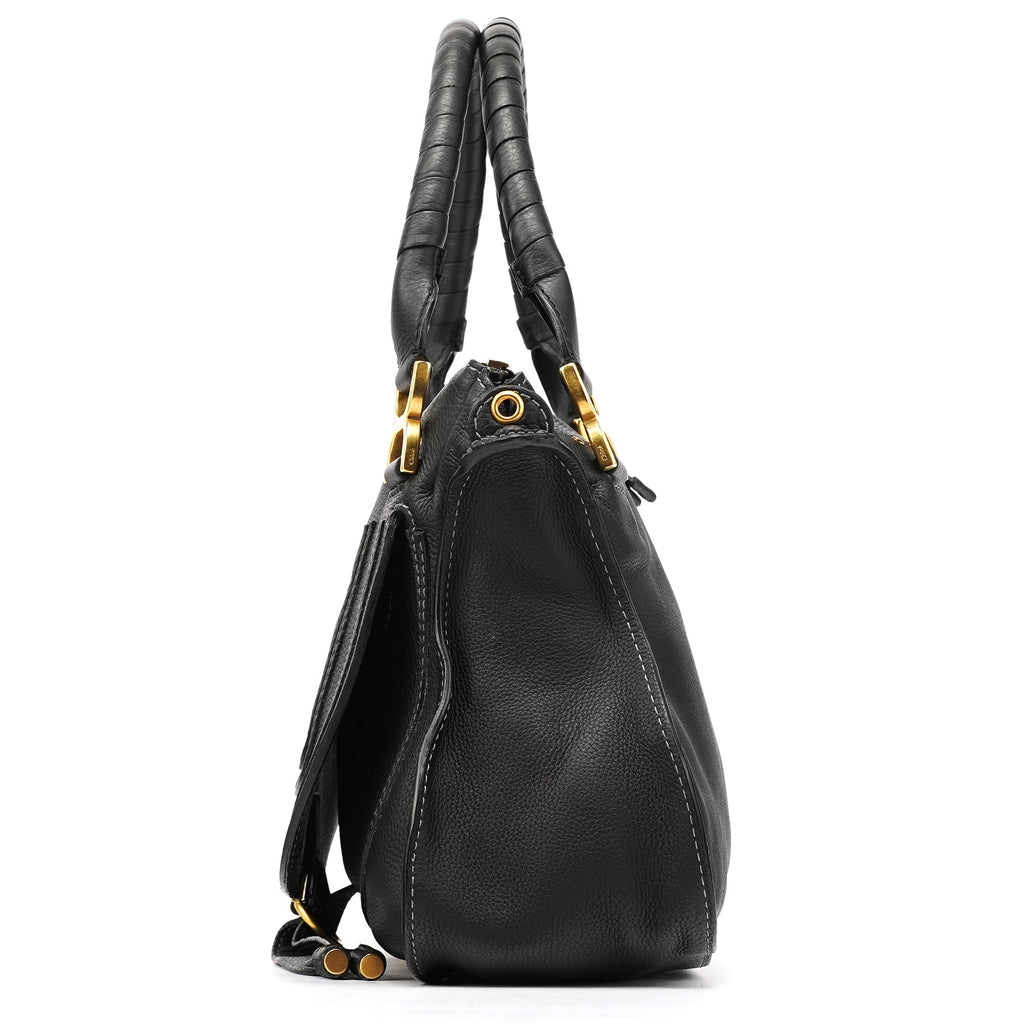 Black Leather Marcie 2-Way Bag