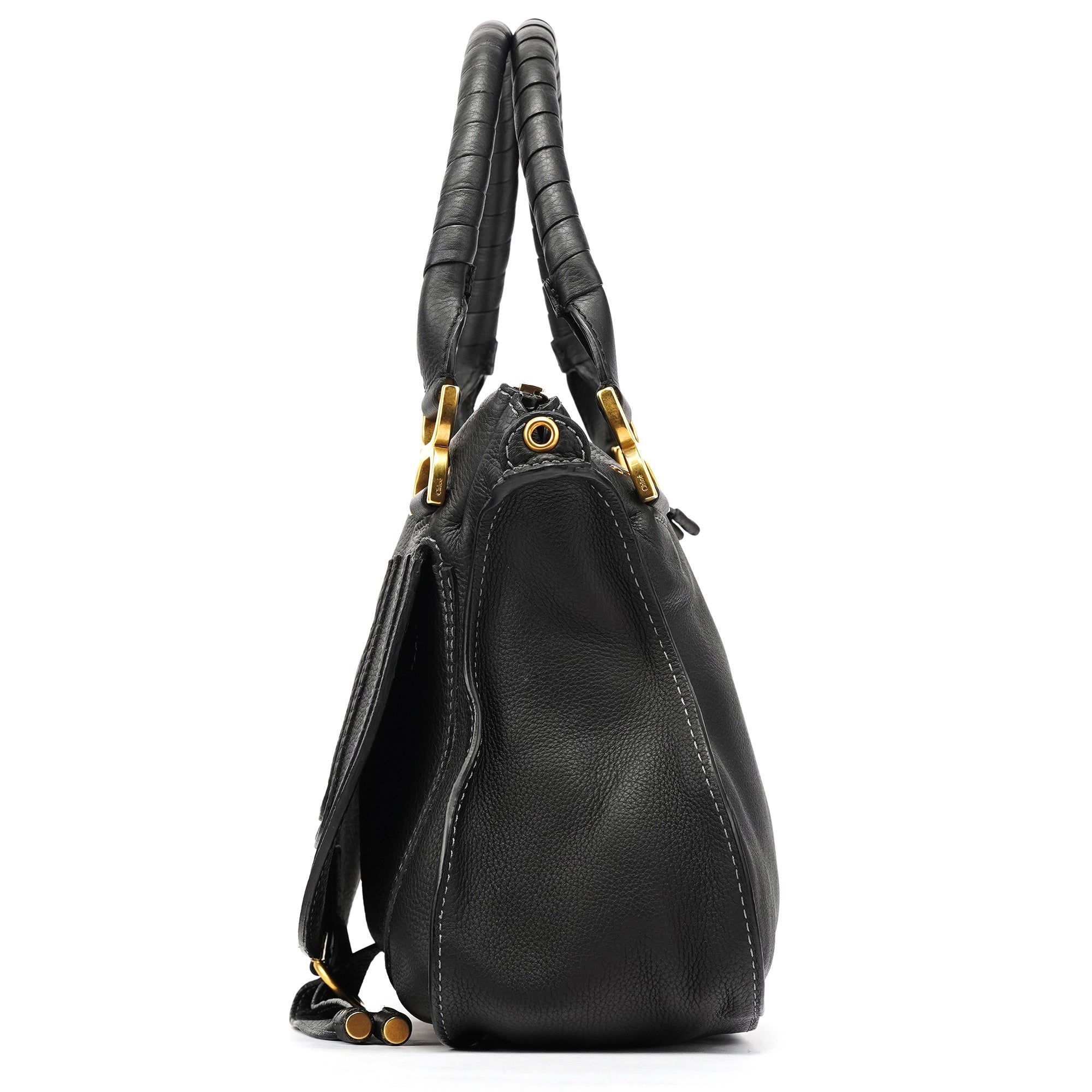 Black Leather Marcie 2-Way Bag