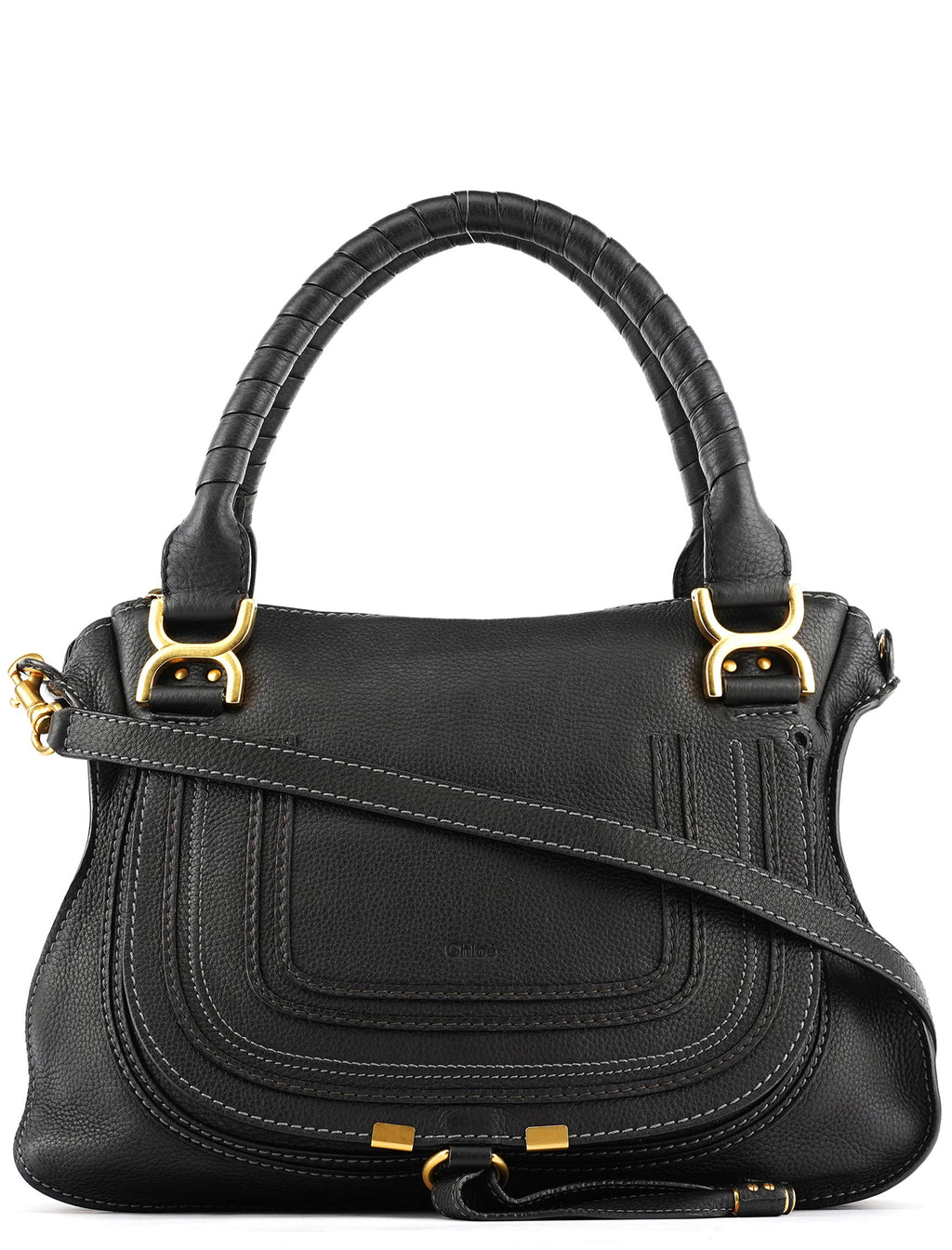Black Leather Marcie 2-Way Bag