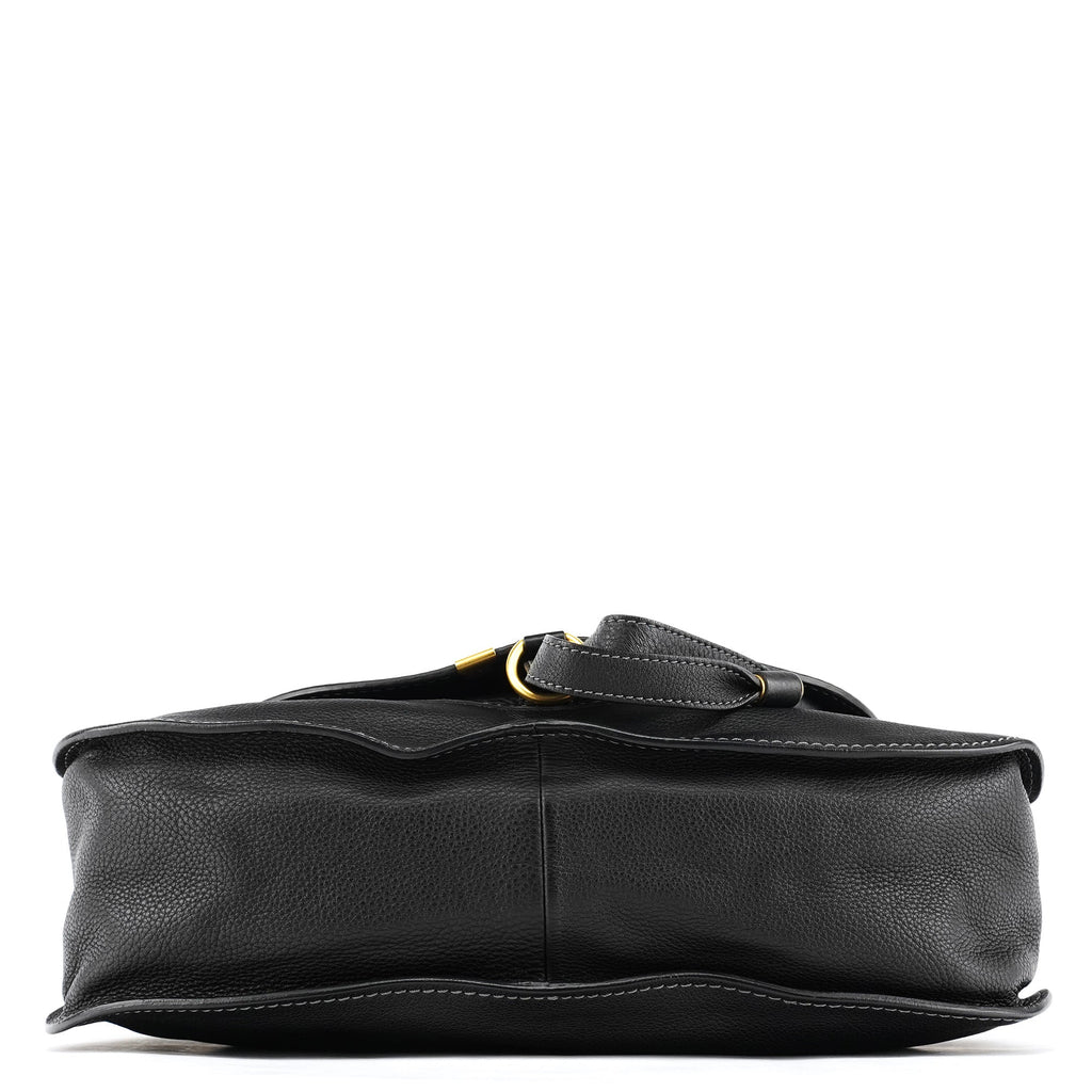 Black Leather Marcie 2-Way Bag
