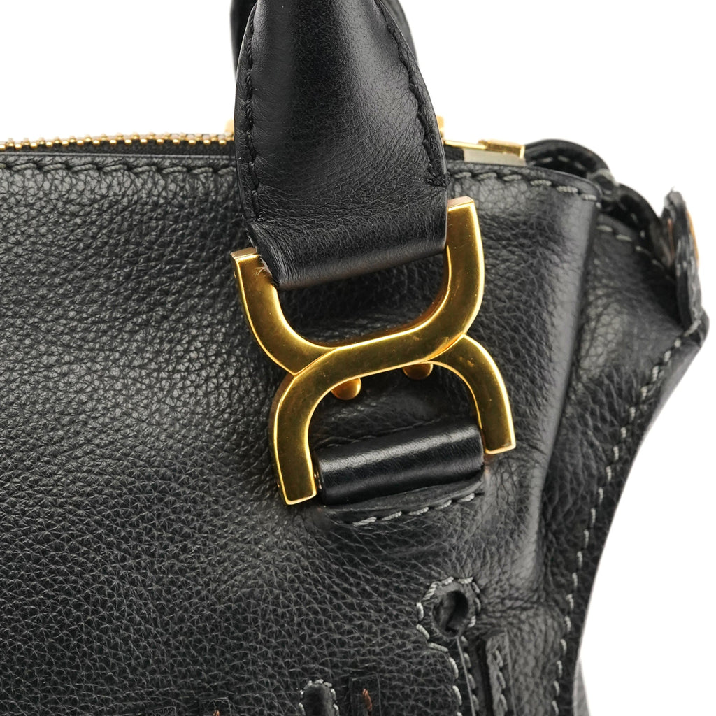 Black Leather Marcie 2-Way Bag