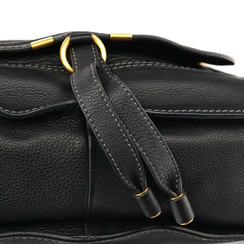 Black Leather Marcie 2-Way Bag