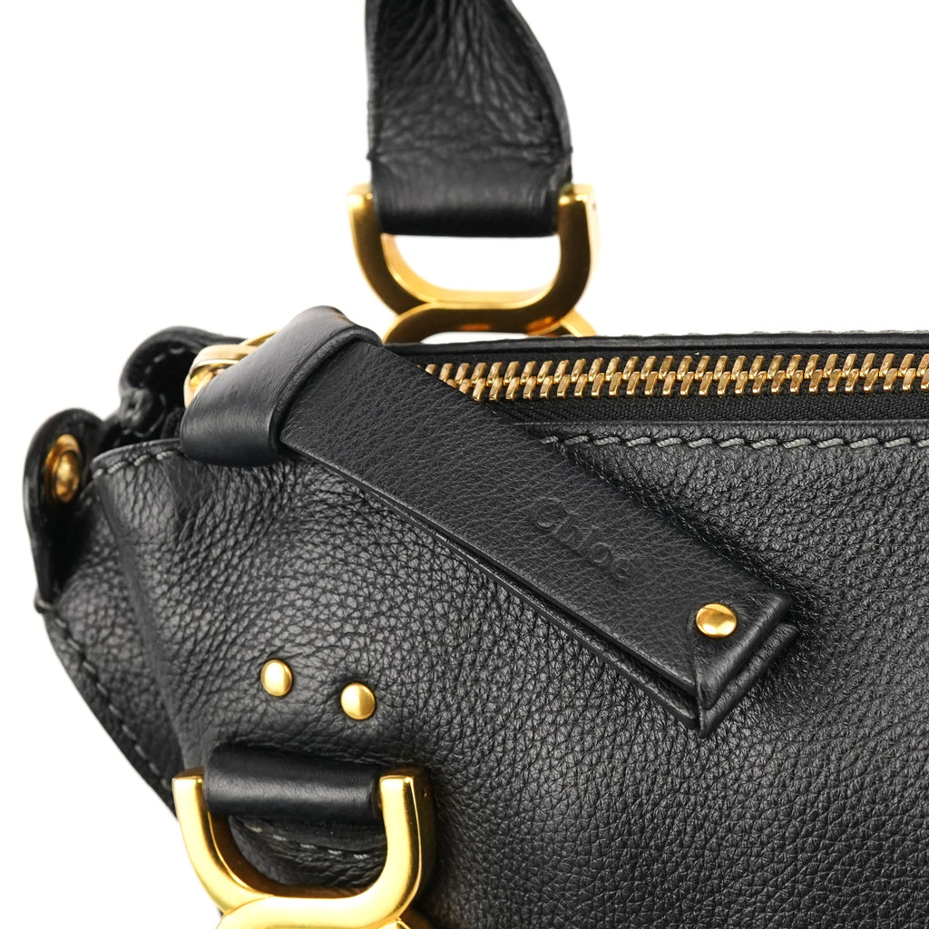 Black Leather Marcie 2-Way Bag