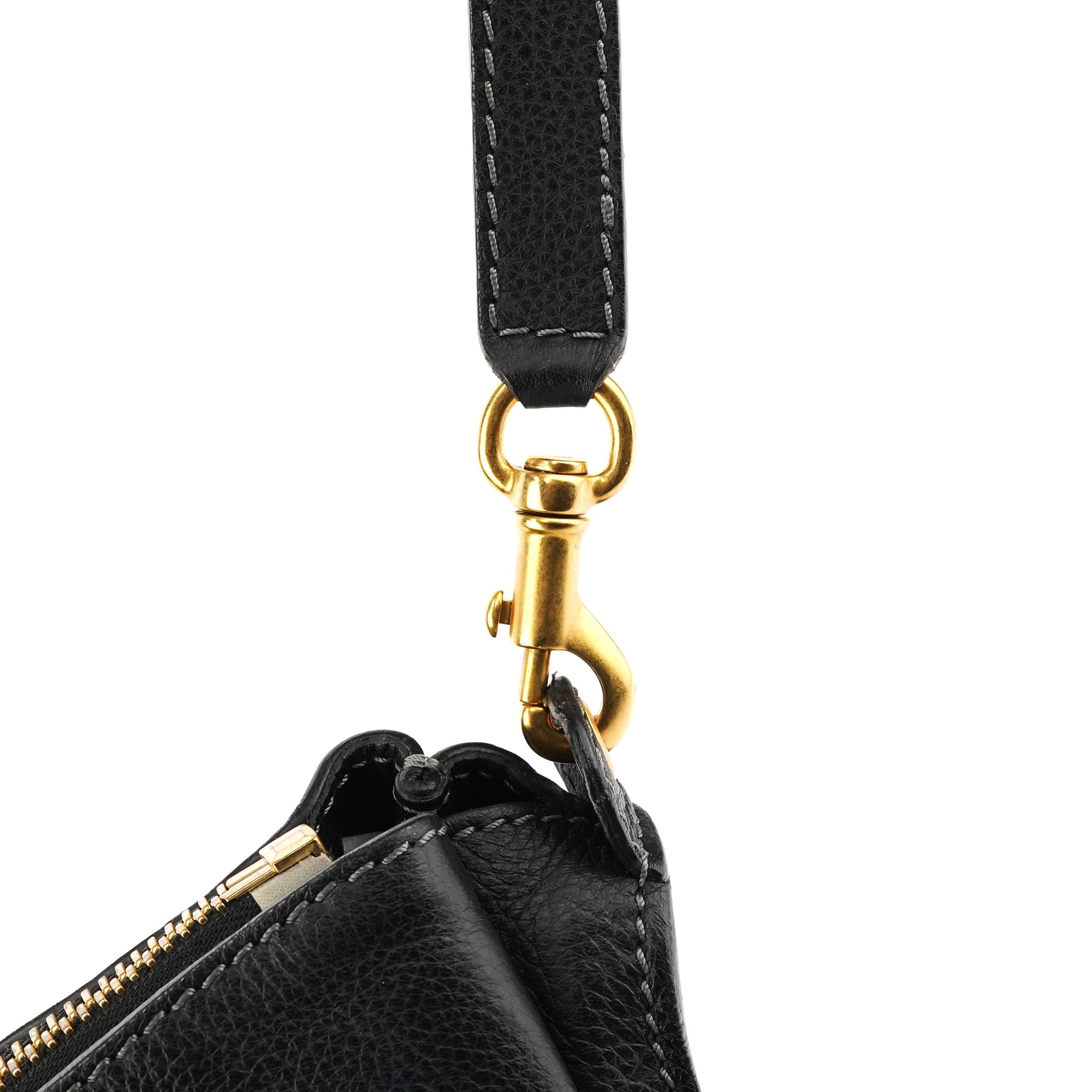 Black Leather Marcie 2-Way Bag