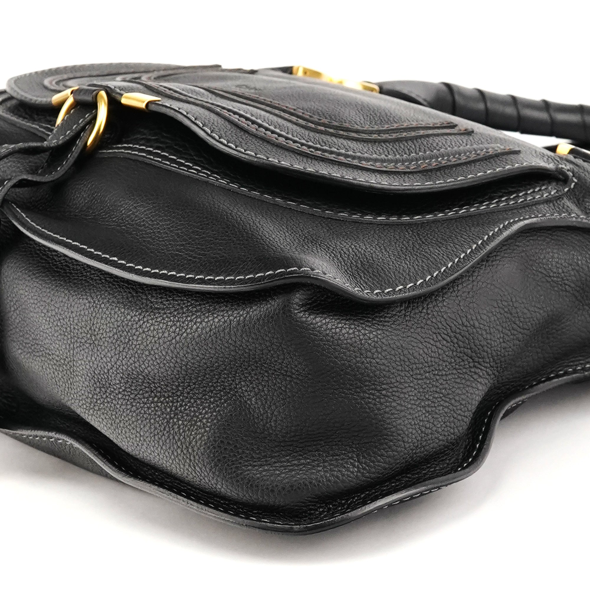 Black Leather Marcie 2-Way Bag