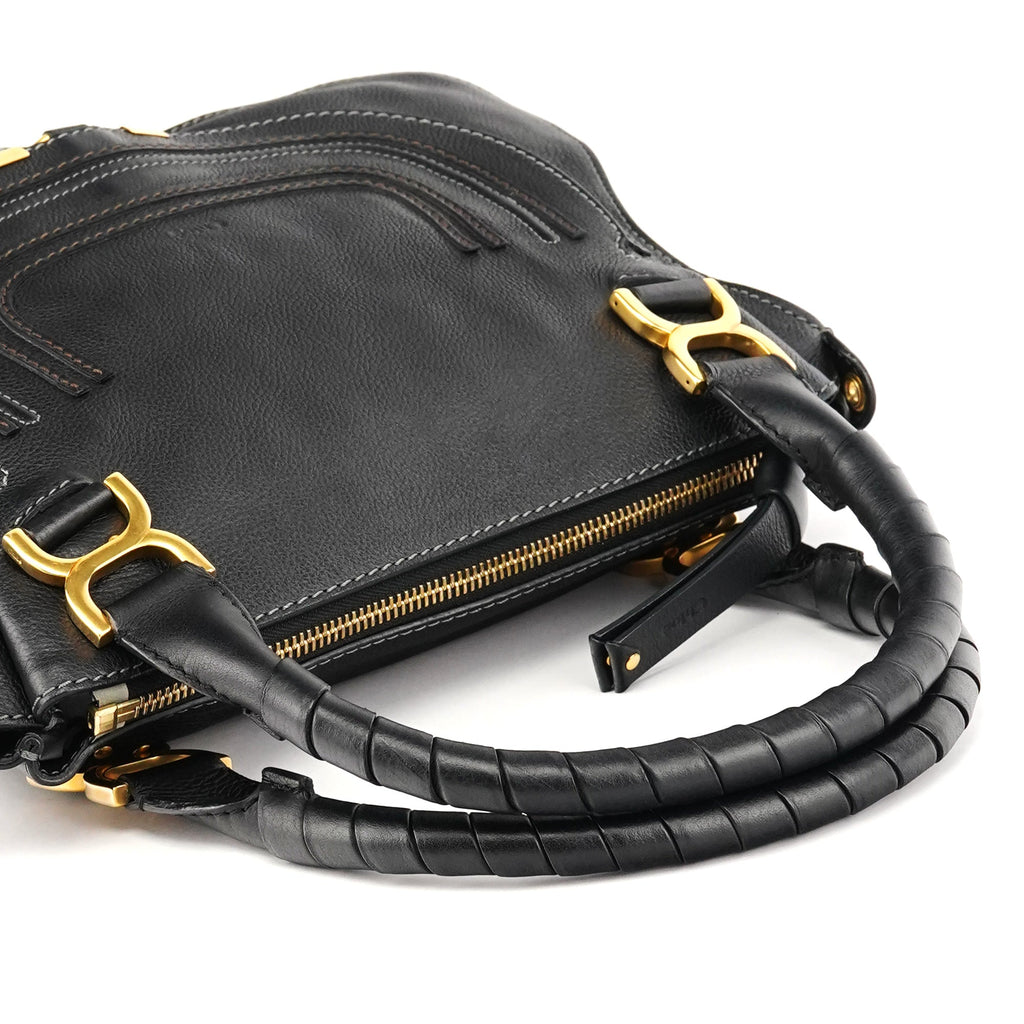 Black Leather Marcie 2-Way Bag