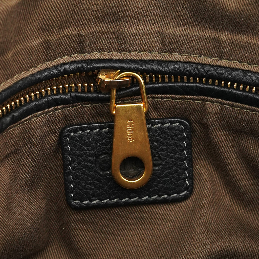 Black Leather Marcie 2-Way Bag
