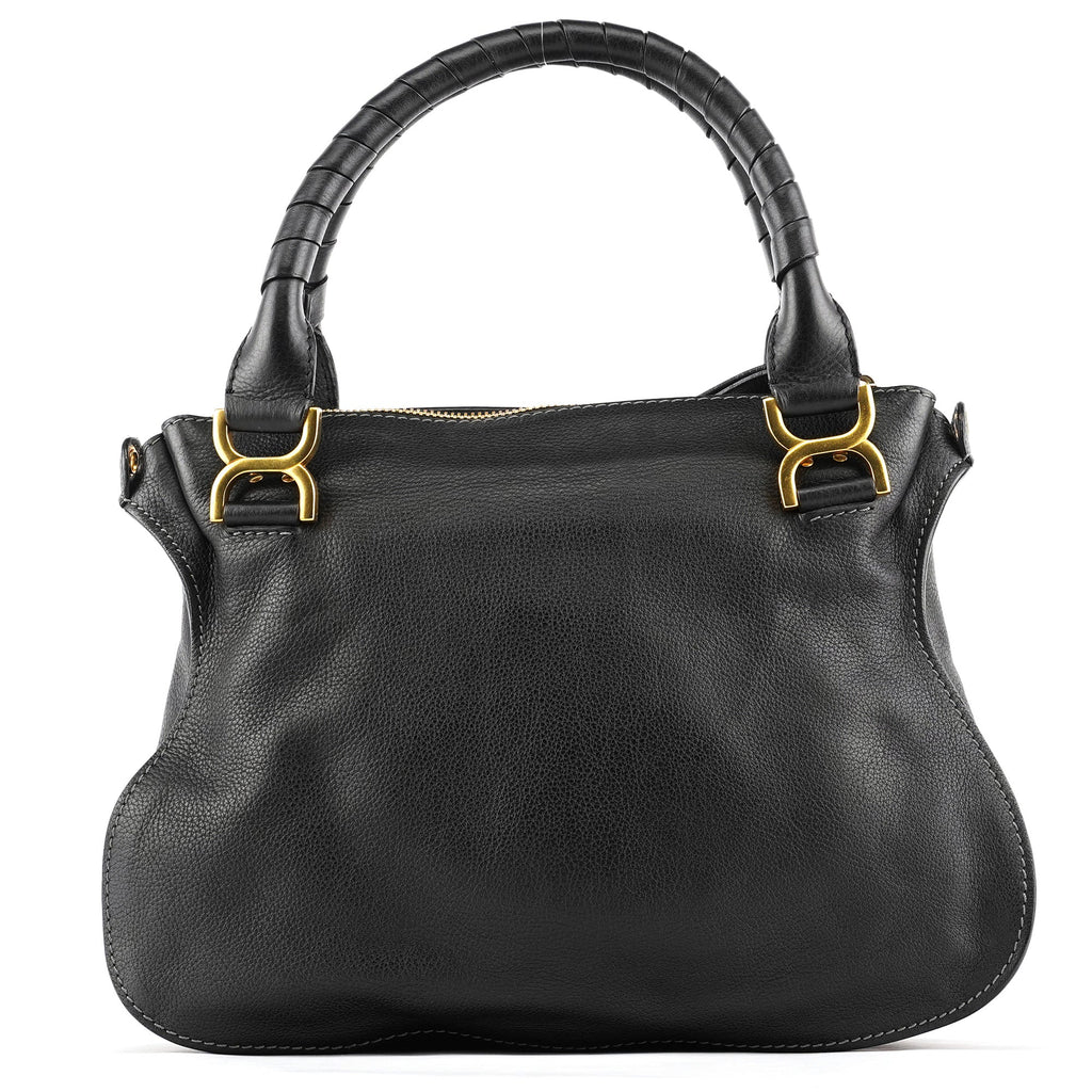 Black Leather Marcie 2-Way Bag