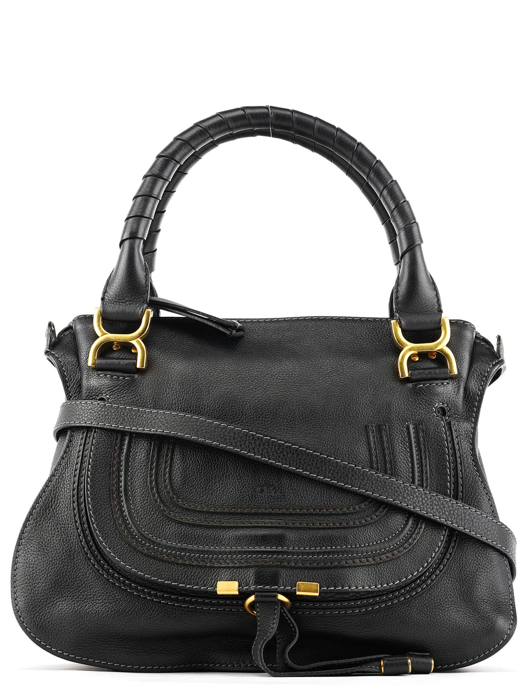 Black Leather Marcie 2-Way Bag