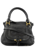 Black Leather Marcie 2-Way Bag