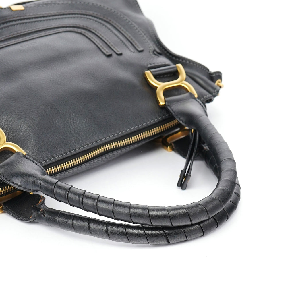 Black Leather Marcie 2-Way Shoulder Bag