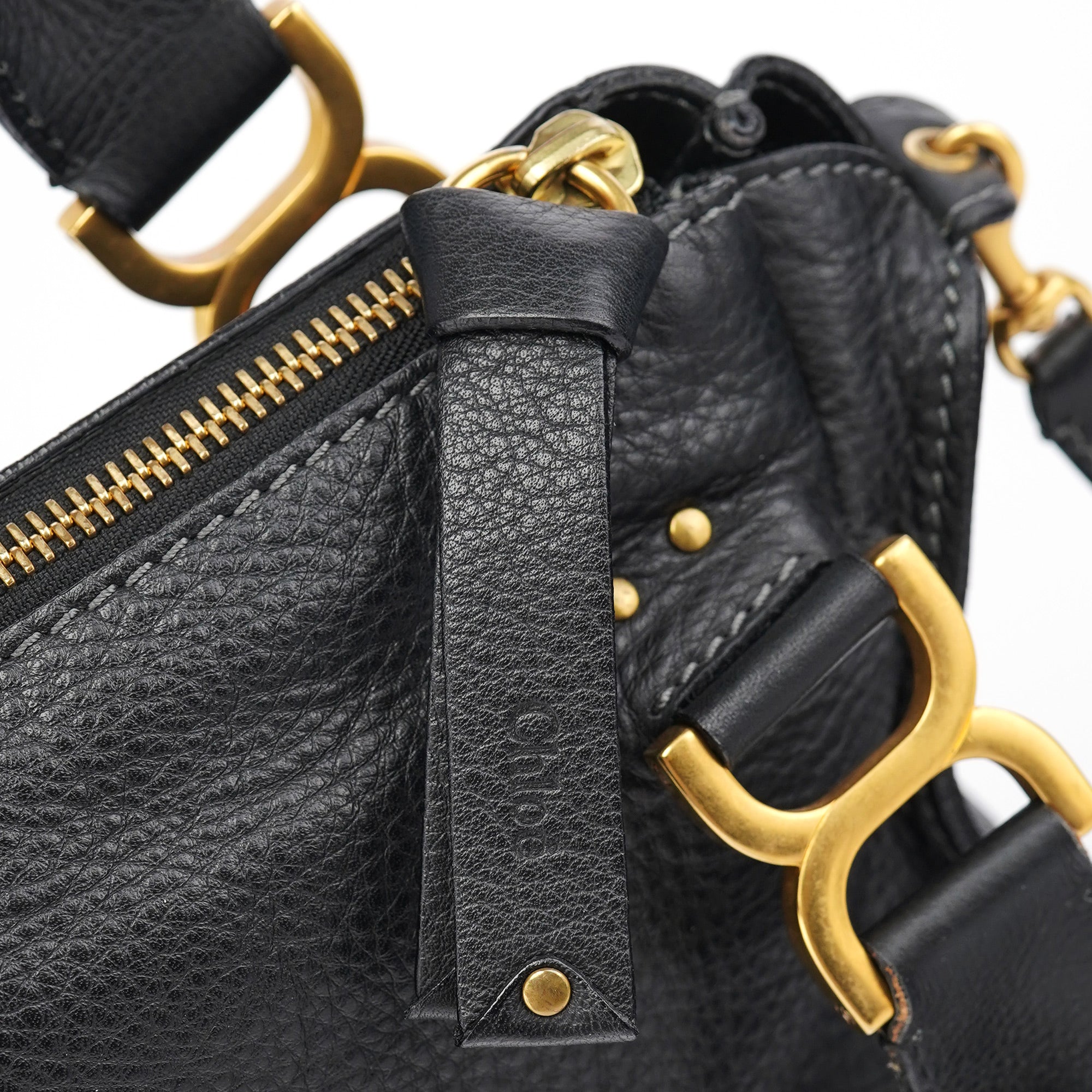 Black Leather Marcie 2-Way Shoulder Bag