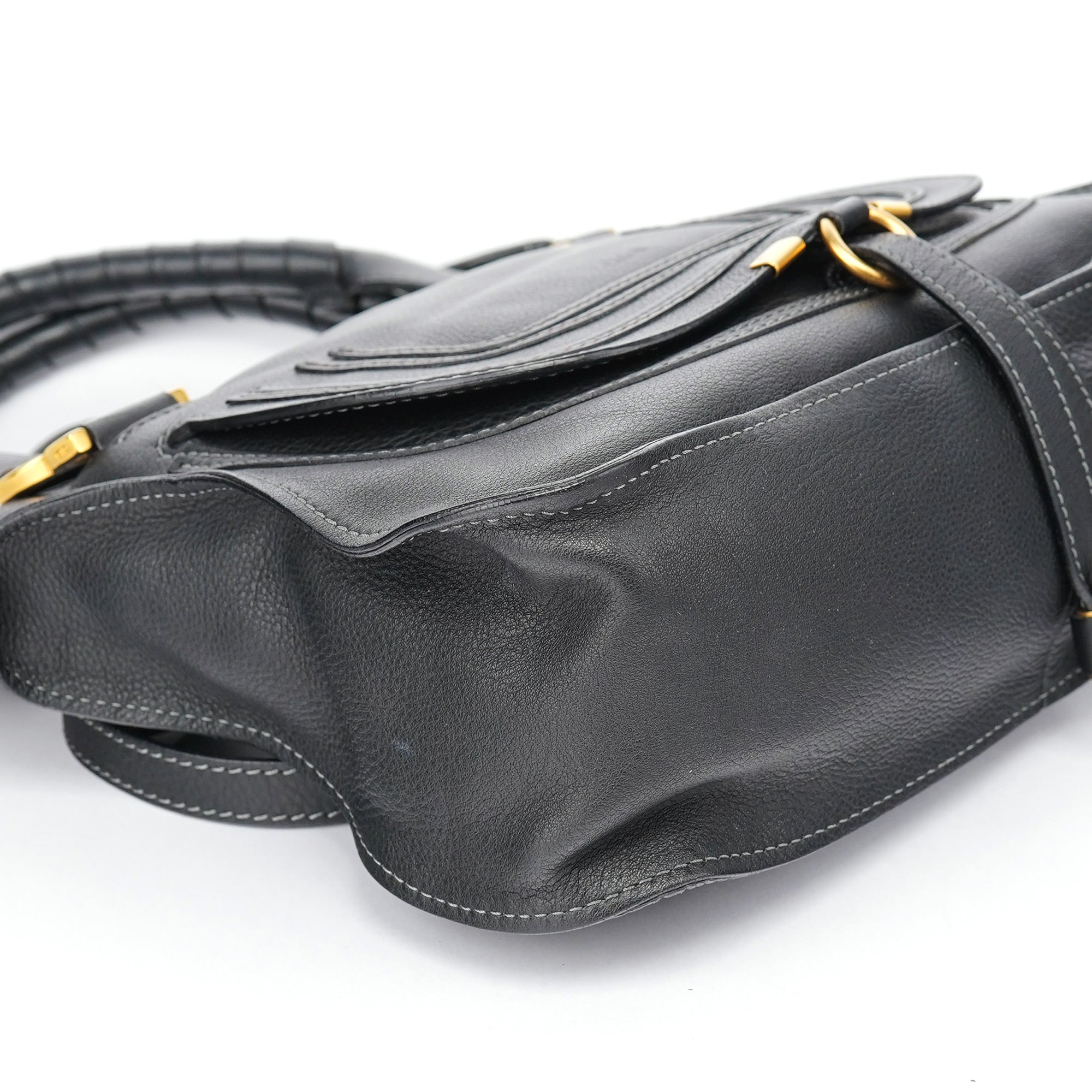 Black Leather Marcie 2-Way Shoulder Bag
