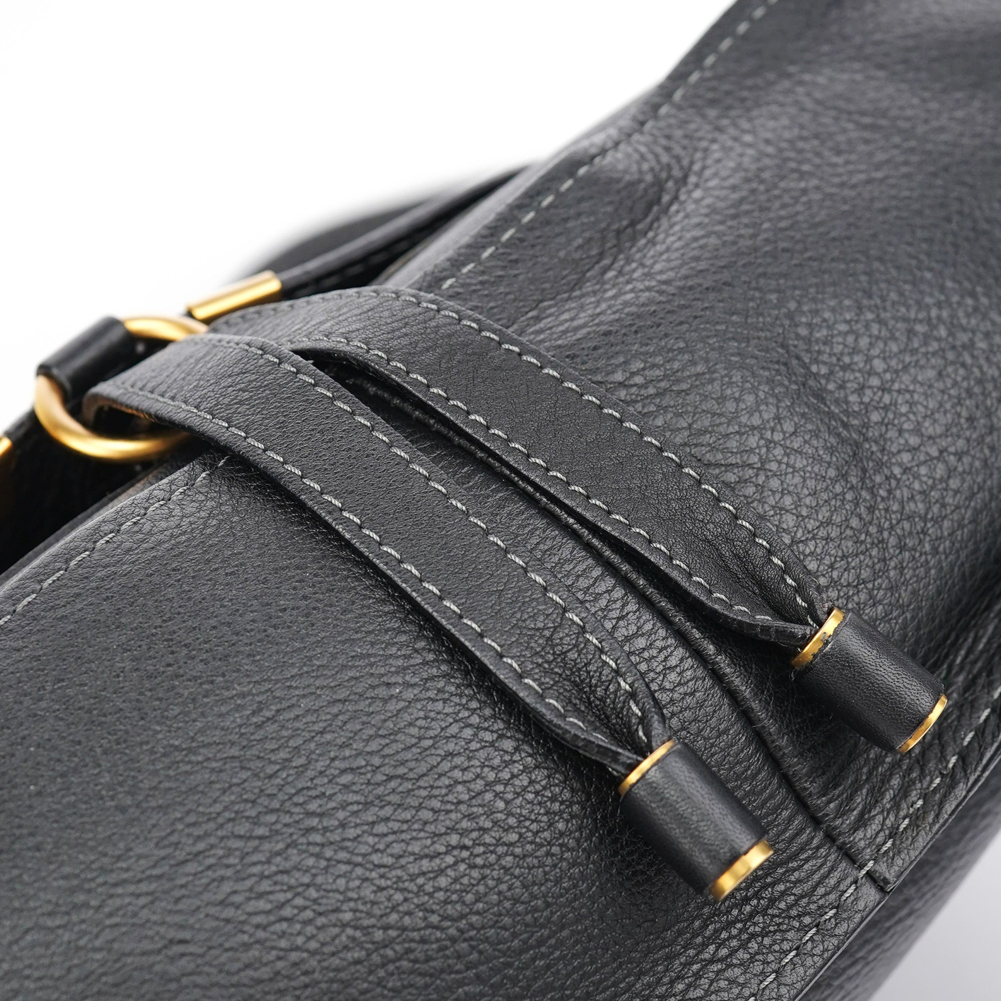 Black Leather Marcie 2-Way Shoulder Bag