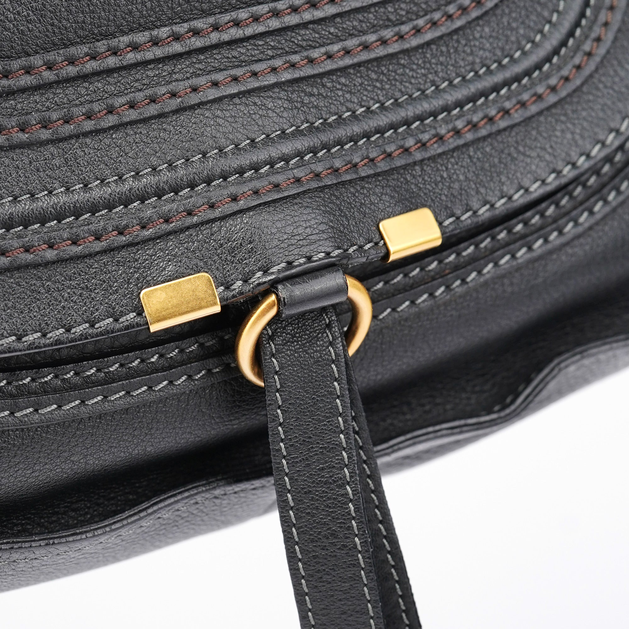 Black Leather Marcie 2-Way Shoulder Bag