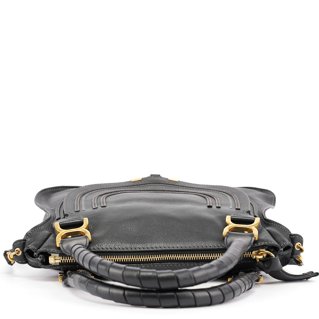 Black Leather Marcie 2-Way Shoulder Bag