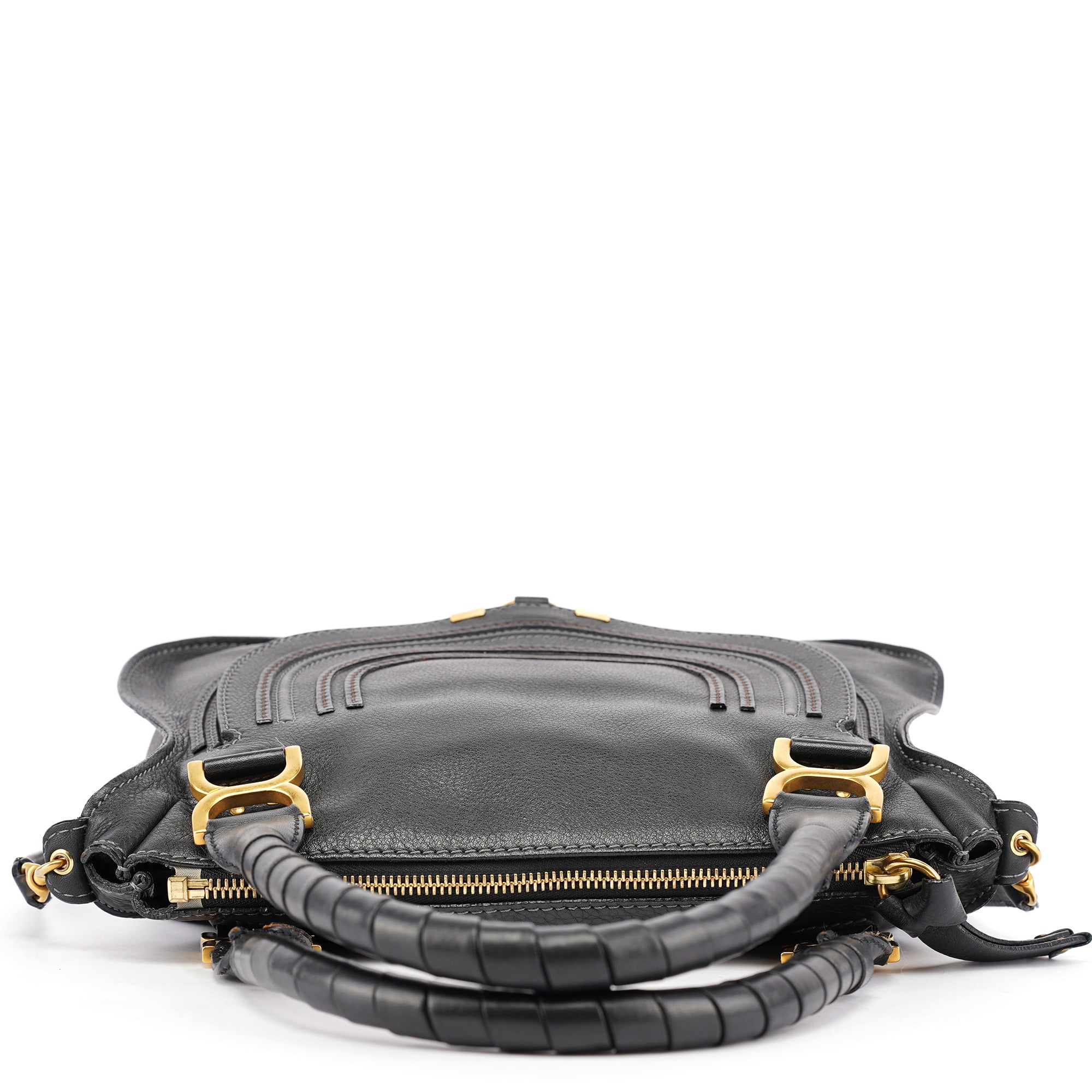Black Leather Marcie 2-Way Shoulder Bag