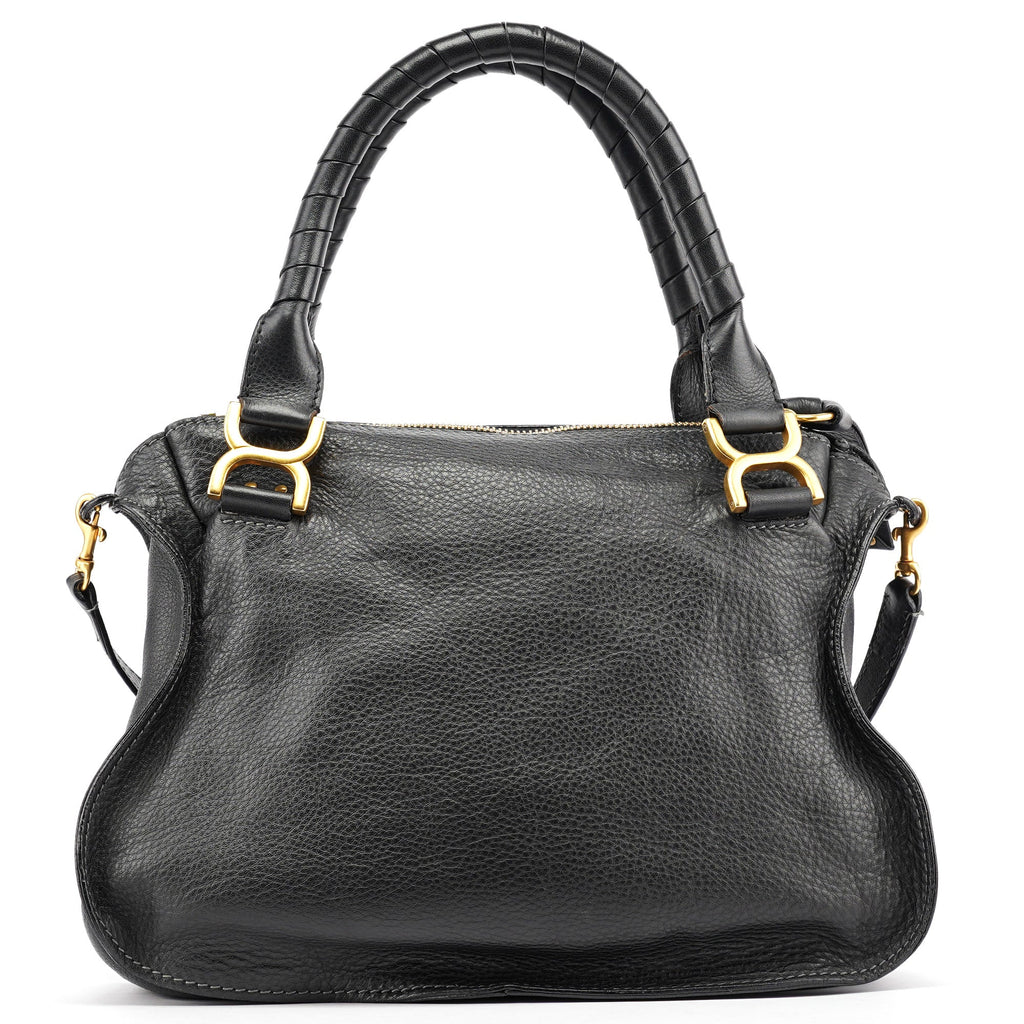 Black Leather Marcie 2-Way Shoulder Bag
