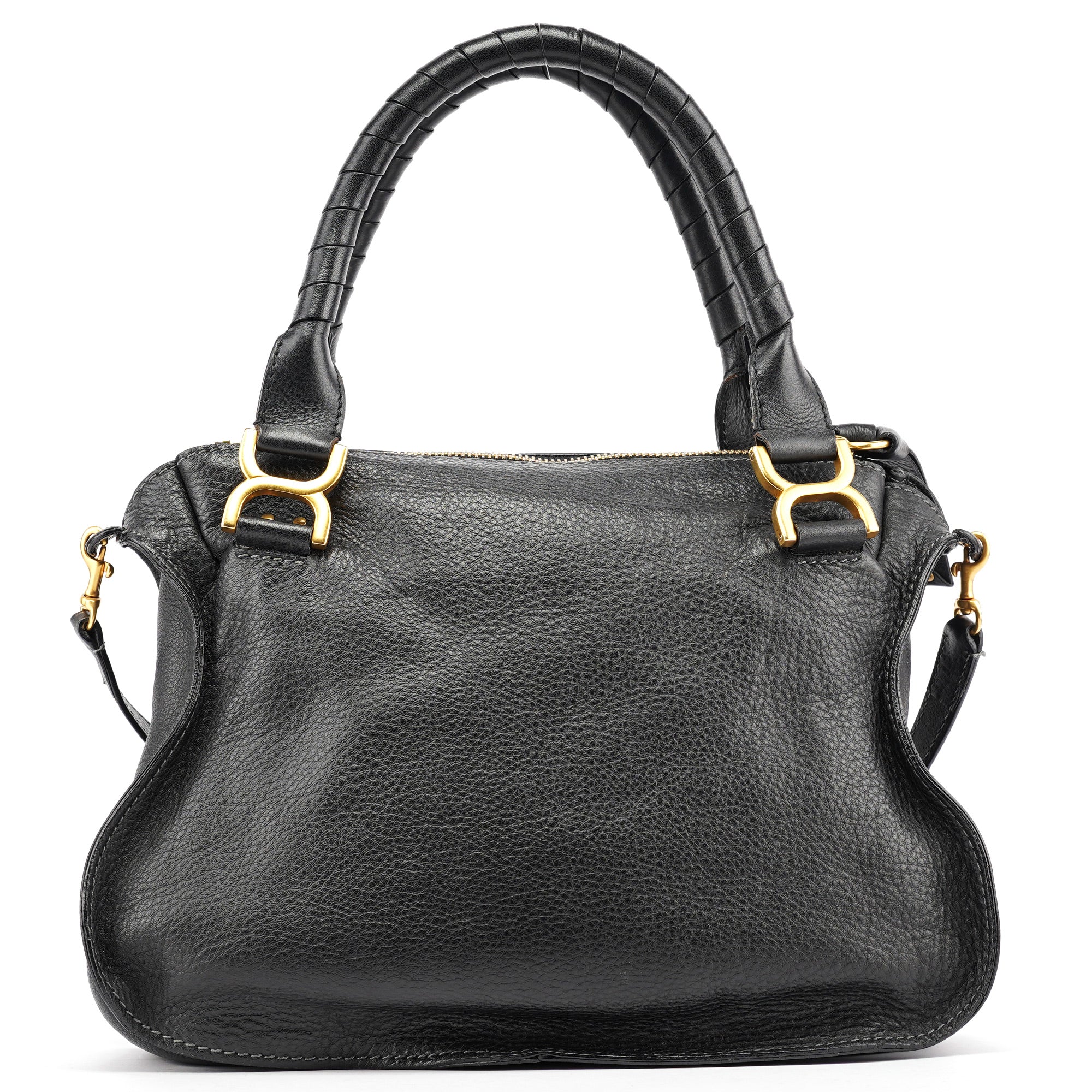 Black Leather Marcie 2-Way Shoulder Bag