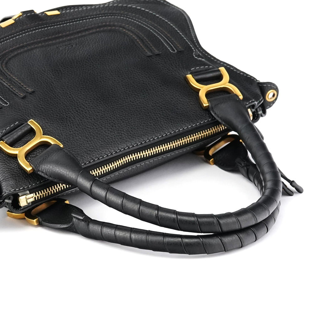 Black Leather Marcie 2-Way Shoulder Bag