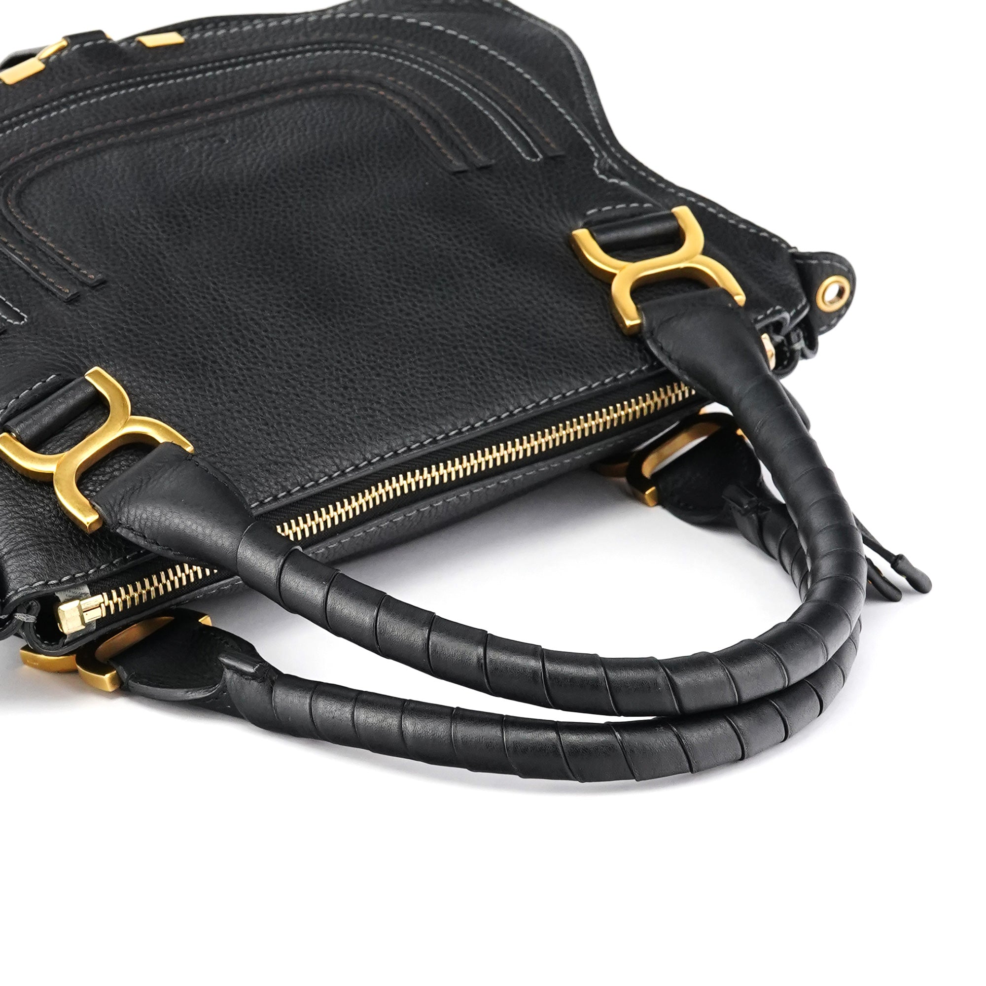 Black Leather Marcie 2-Way Shoulder Bag