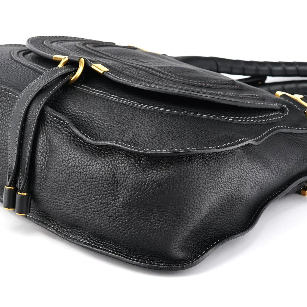 Black Leather Marcie 2-Way Shoulder Bag