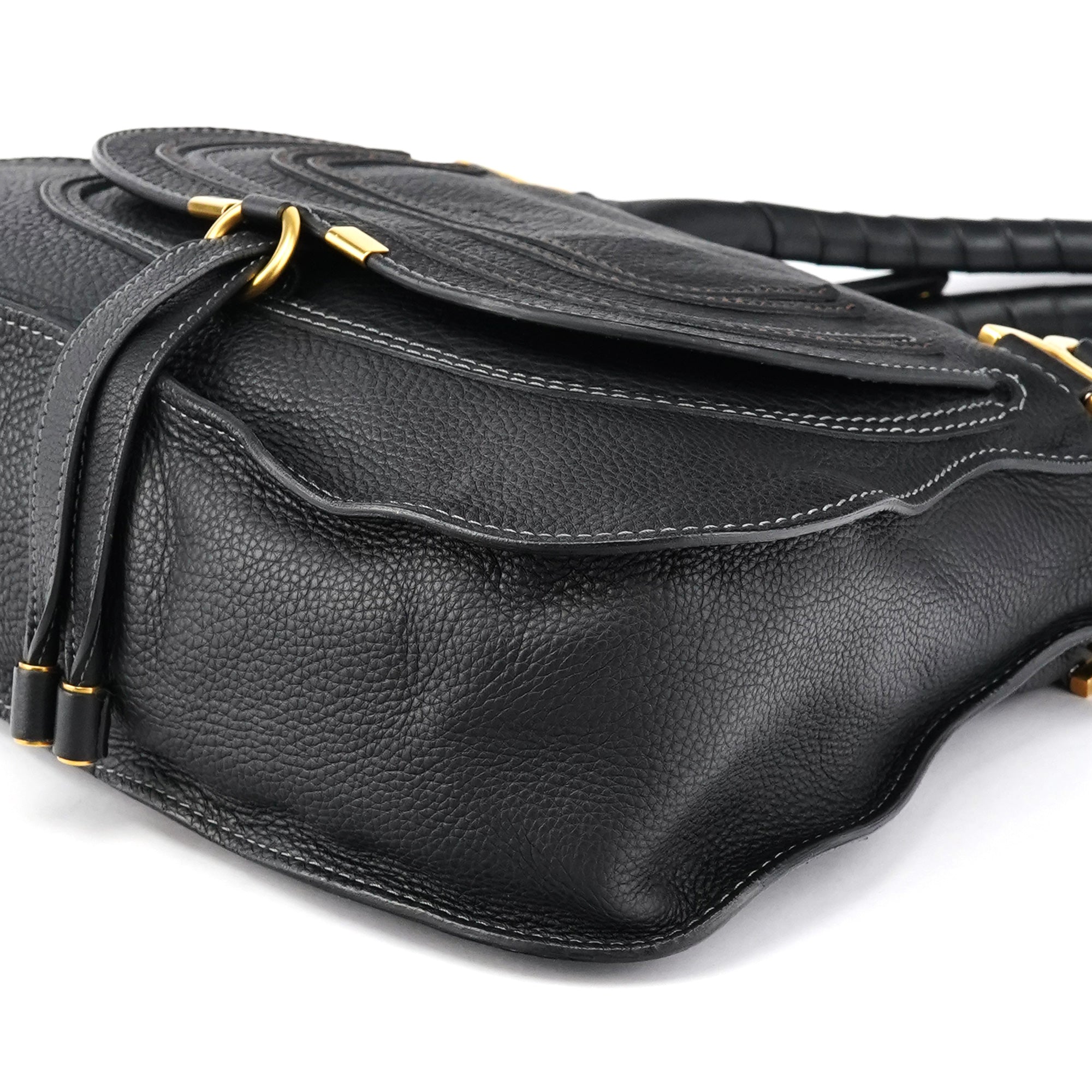 Black Leather Marcie 2-Way Shoulder Bag
