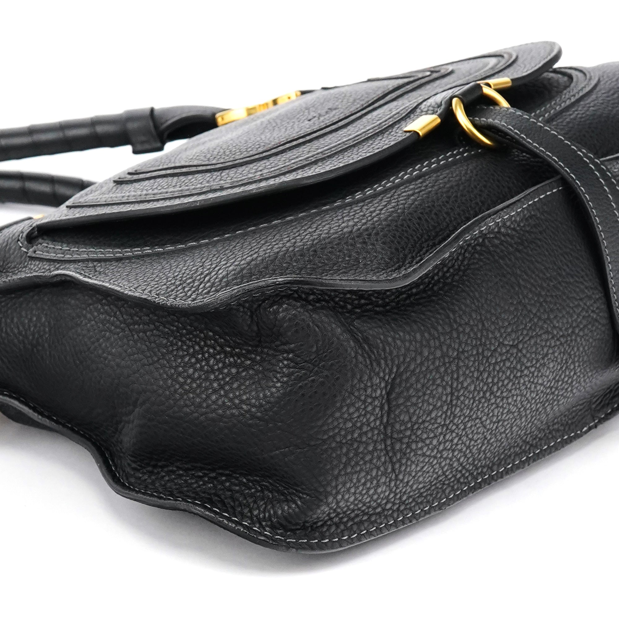Black Leather Marcie 2-Way Shoulder Bag