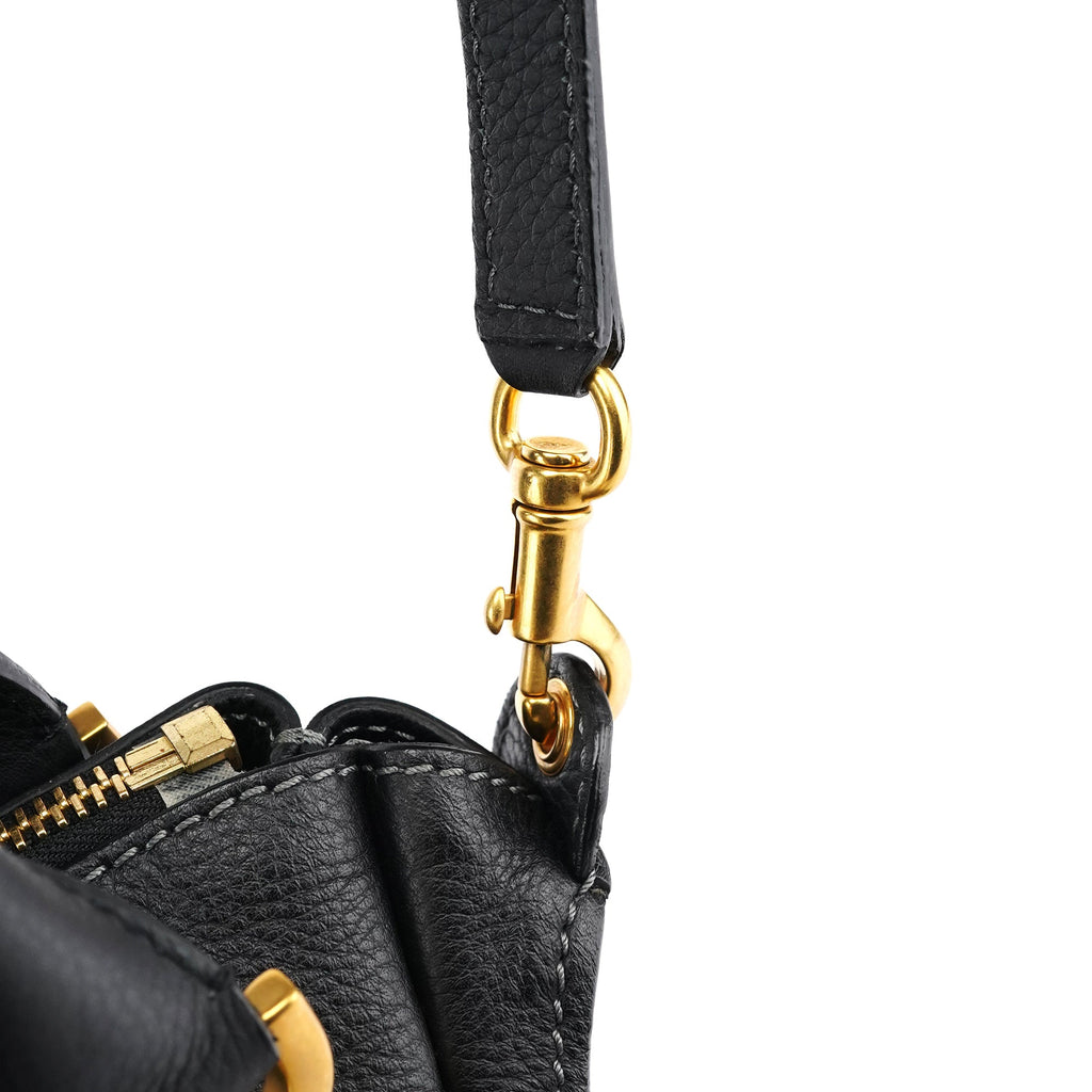 Black Leather Marcie 2-Way Shoulder Bag