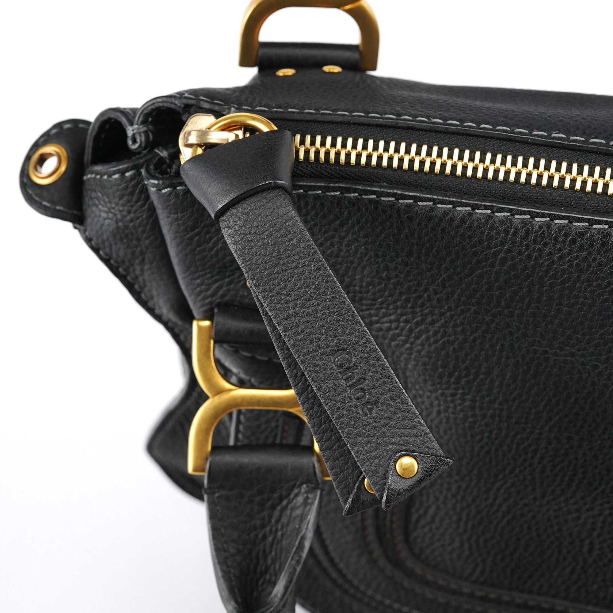 Black Leather Marcie 2-Way Shoulder Bag