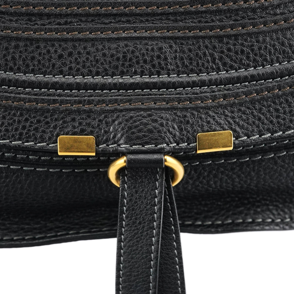 Black Leather Marcie 2-Way Shoulder Bag