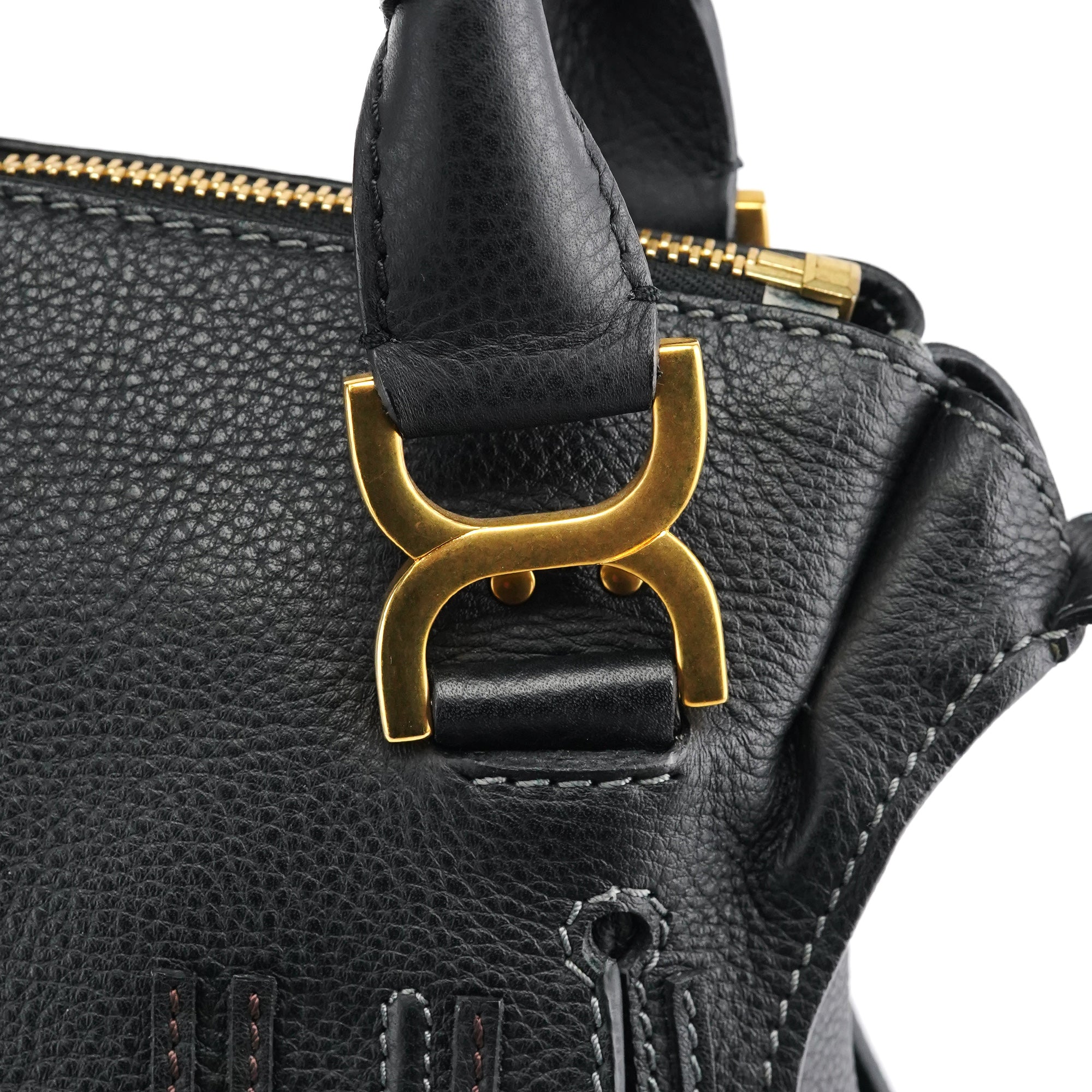 Black Leather Marcie 2-Way Shoulder Bag